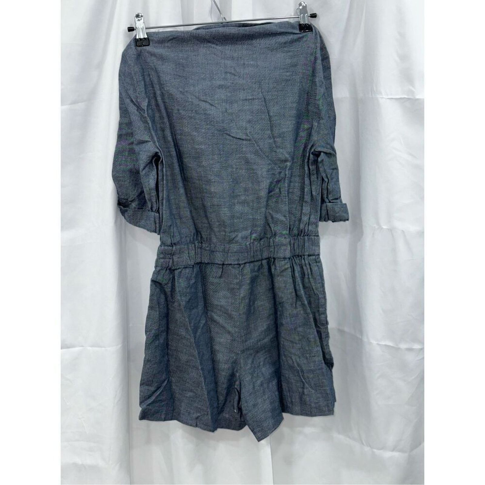 Other 1.state Chambray Short Sleeve V-Neck Romper | Sz XS Size 26" / US 2 / IT 38 - 6 Thumbnail