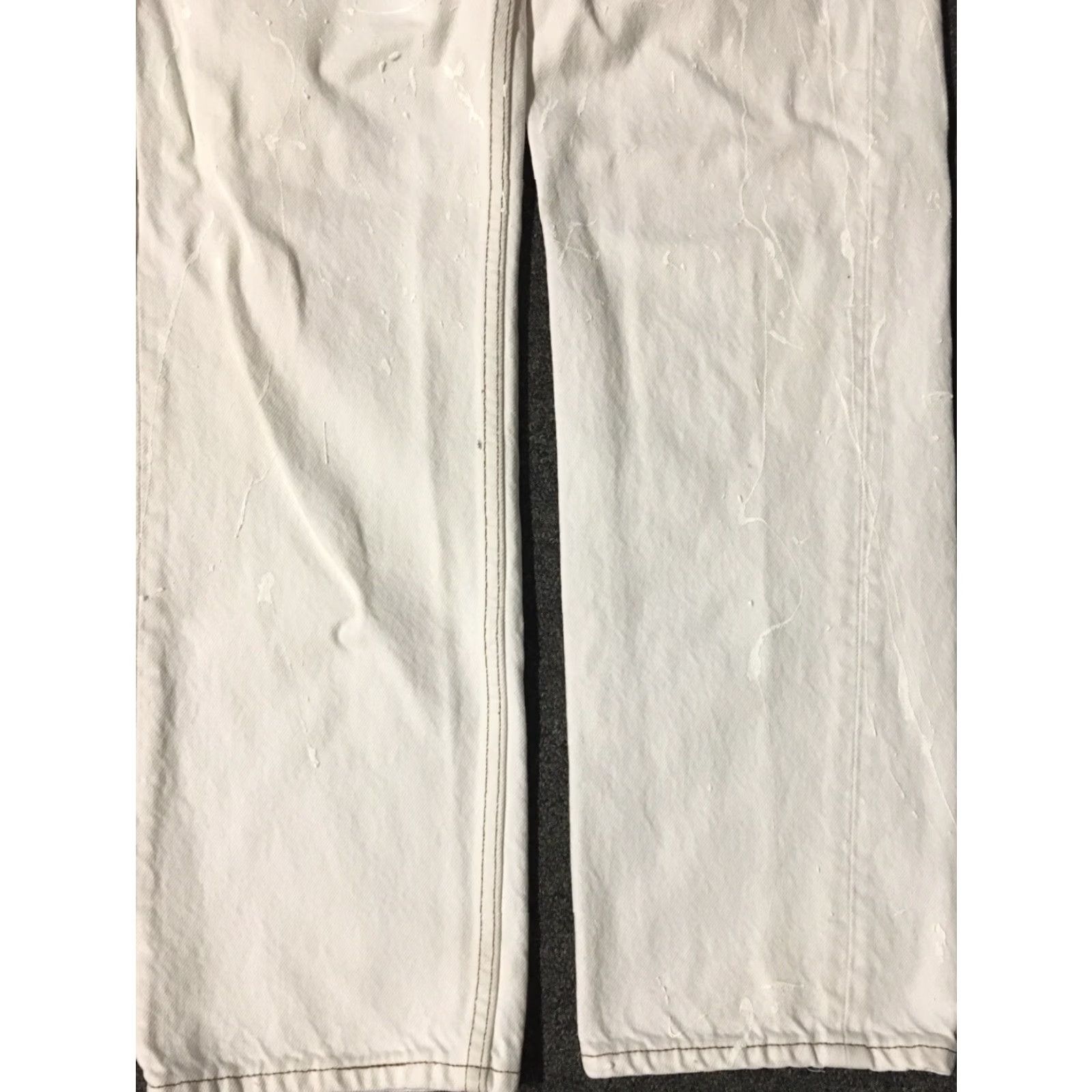 Levi's VINTAGE Levi's 501 Jeans Button Fly Regular 30 White Denim Distressed Paint 80s 90s USA Mens Straight потр Size US 30 / EU 46 - 6 Thumbnail