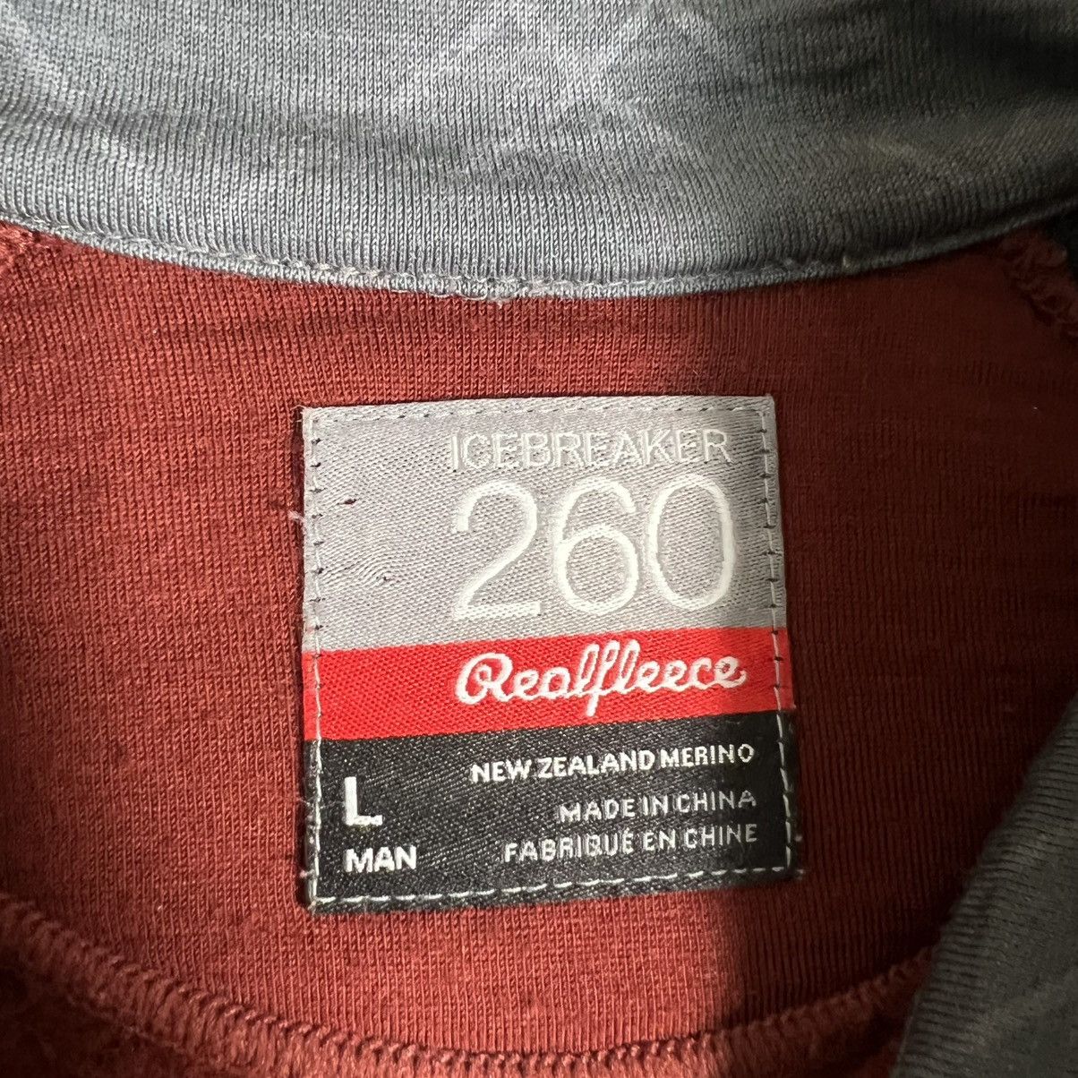 Icebreaker Icebreaker 260 RealFleece Full Zip Jacket Brick Merino Wool Size US L / EU 52-54 / 3 - 5 Thumbnail