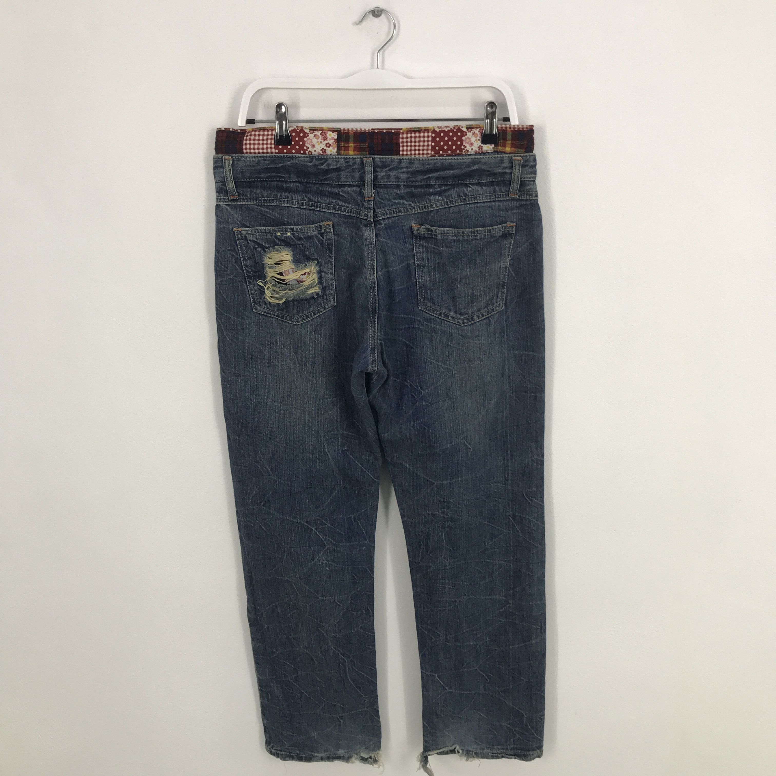 Designer × Japanese Brand Rare Double waist japanese brand distressed denim Size US 32 / EU 48 - 4 Thumbnail