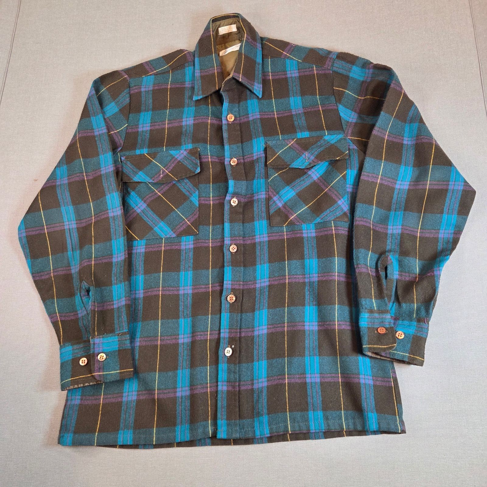 Sears 70s Gordon Pine Scott Sears Flannel Shirt Small Size US S / EU 44-46 / 1 - 1 Thumbnail