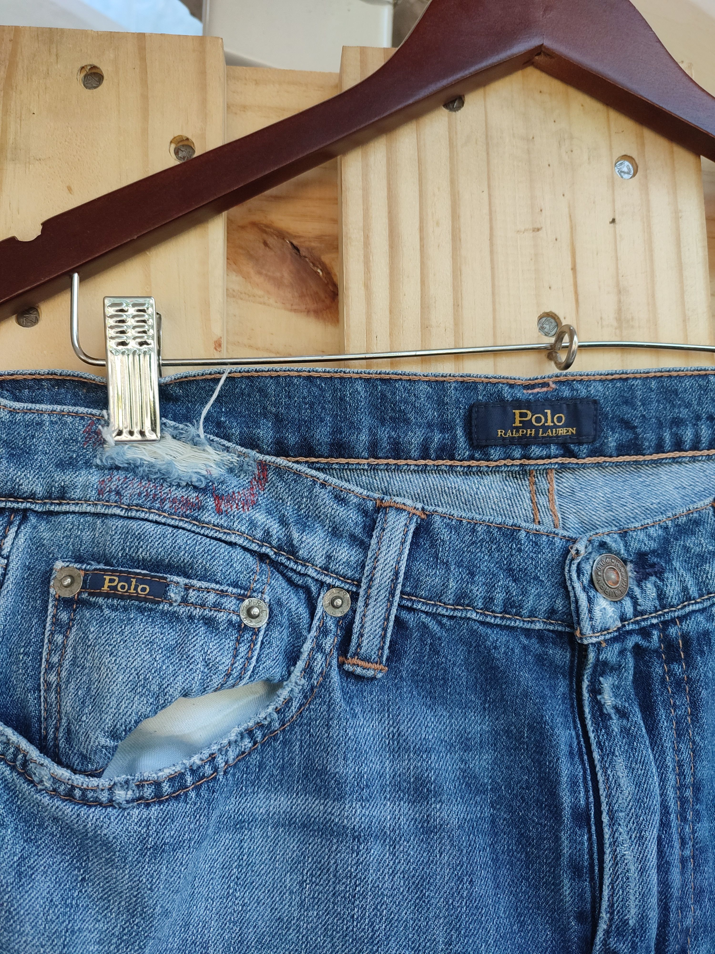 Polo Ralph Lauren POLO RALPH LAUREN CHRYSTIE PATCHWORK FLARE JEANS Size 29" - 3 Thumbnail