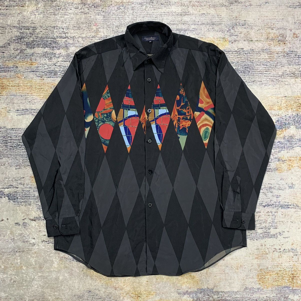 Vintage Vintage grosbec abstract print long sleeve button up shirt Size US M / EU 48-50 / 2 - 1 Thumbnail
