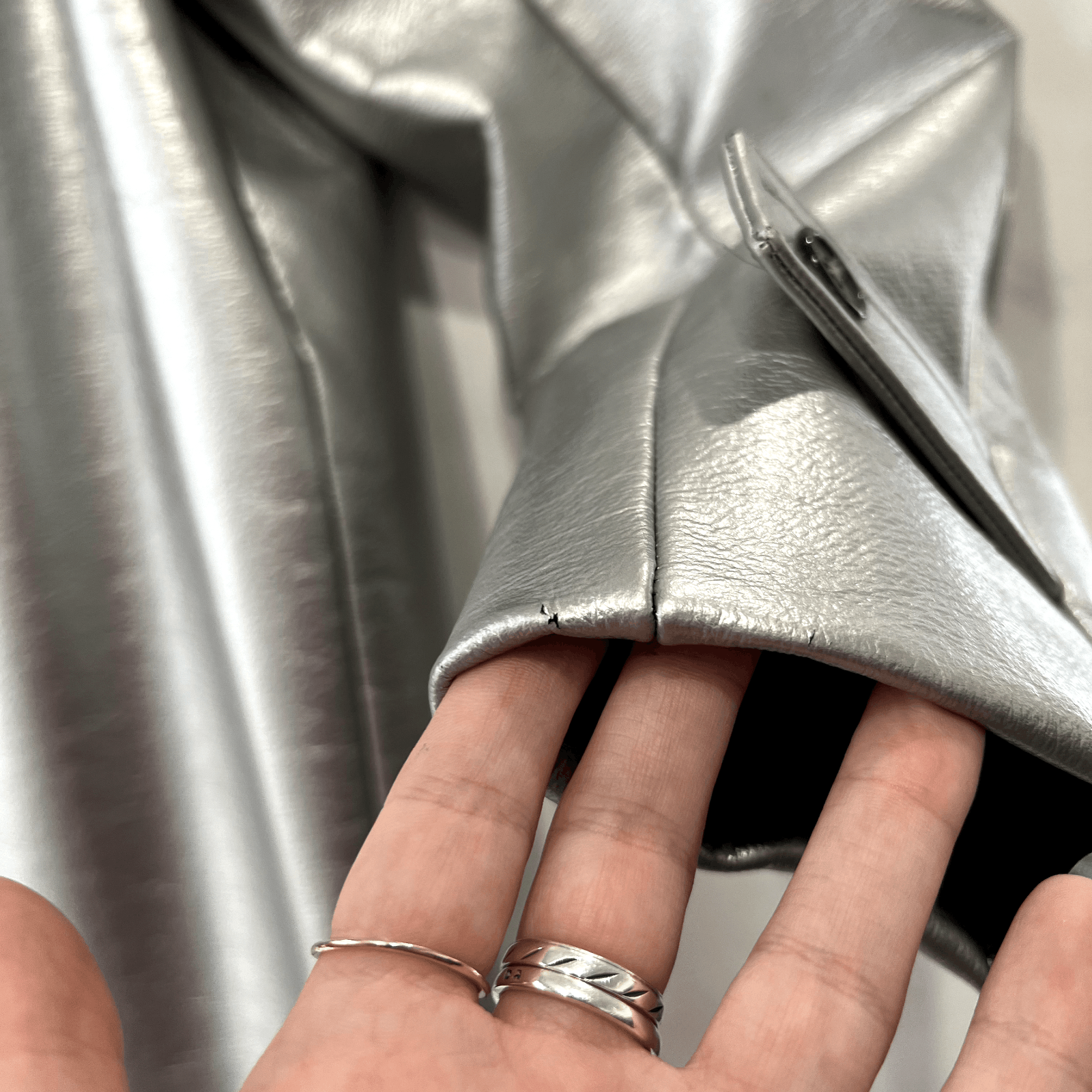 Saint Laurent Paris Fall 2015 Silver Metallic Jacket Men's Size US M / EU 48-50 / 2 - 12 Thumbnail