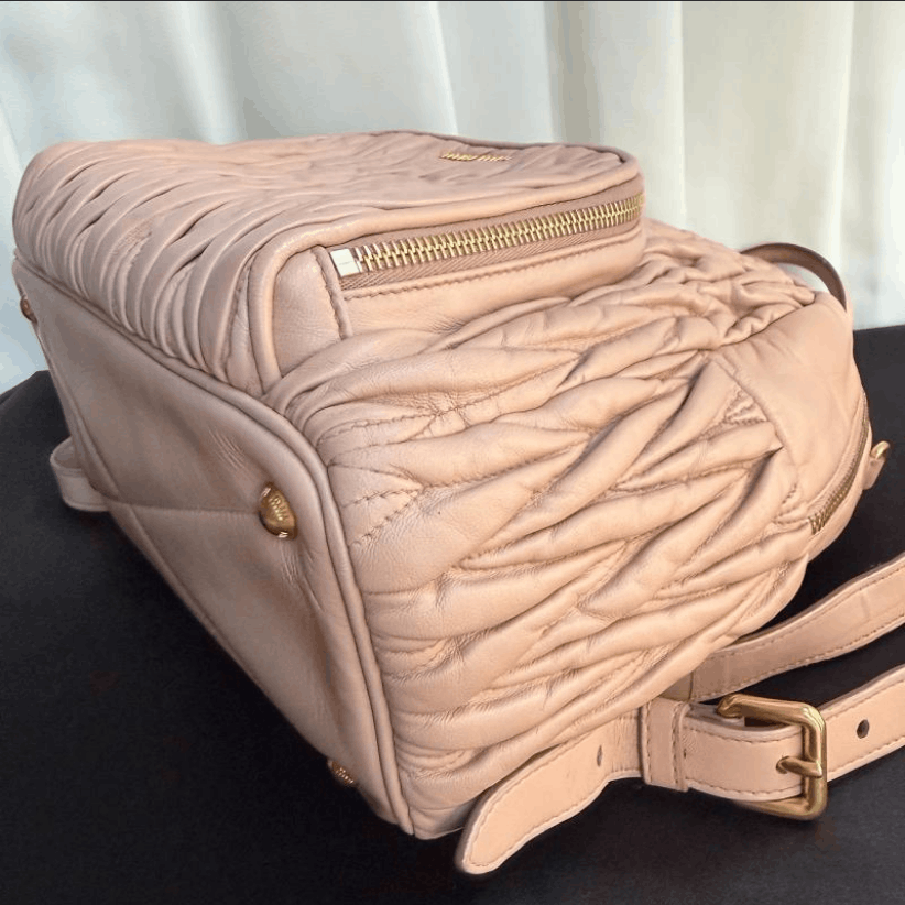 Miu Miu Miu Miu Crinkled Lambskin Backpack Size ONE SIZE - 9 Thumbnail