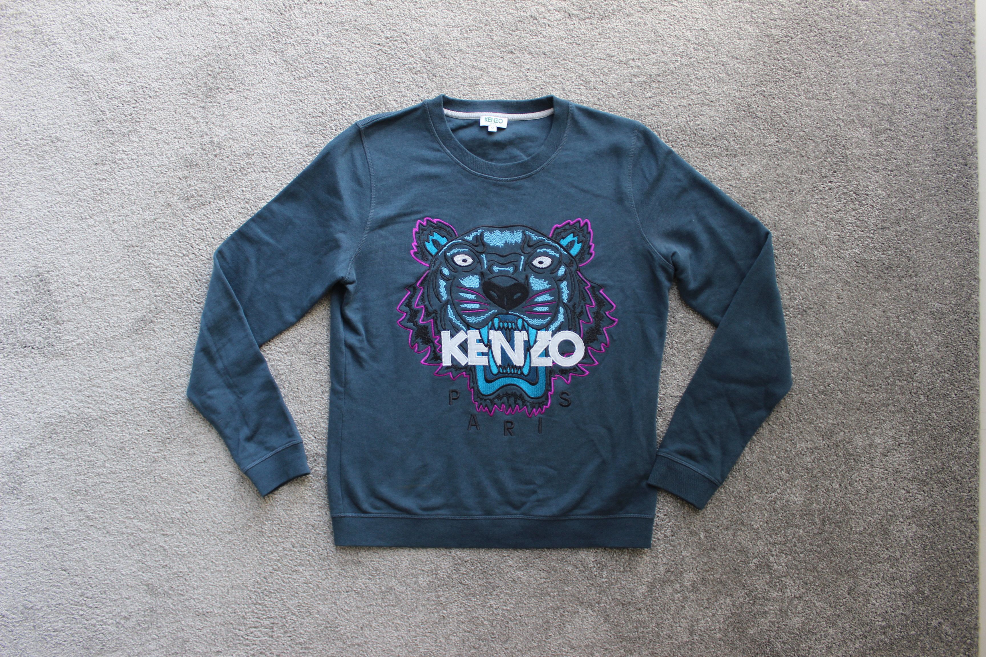 Kenzo Paris Tiger Embroidered Cotton Sweatshirt