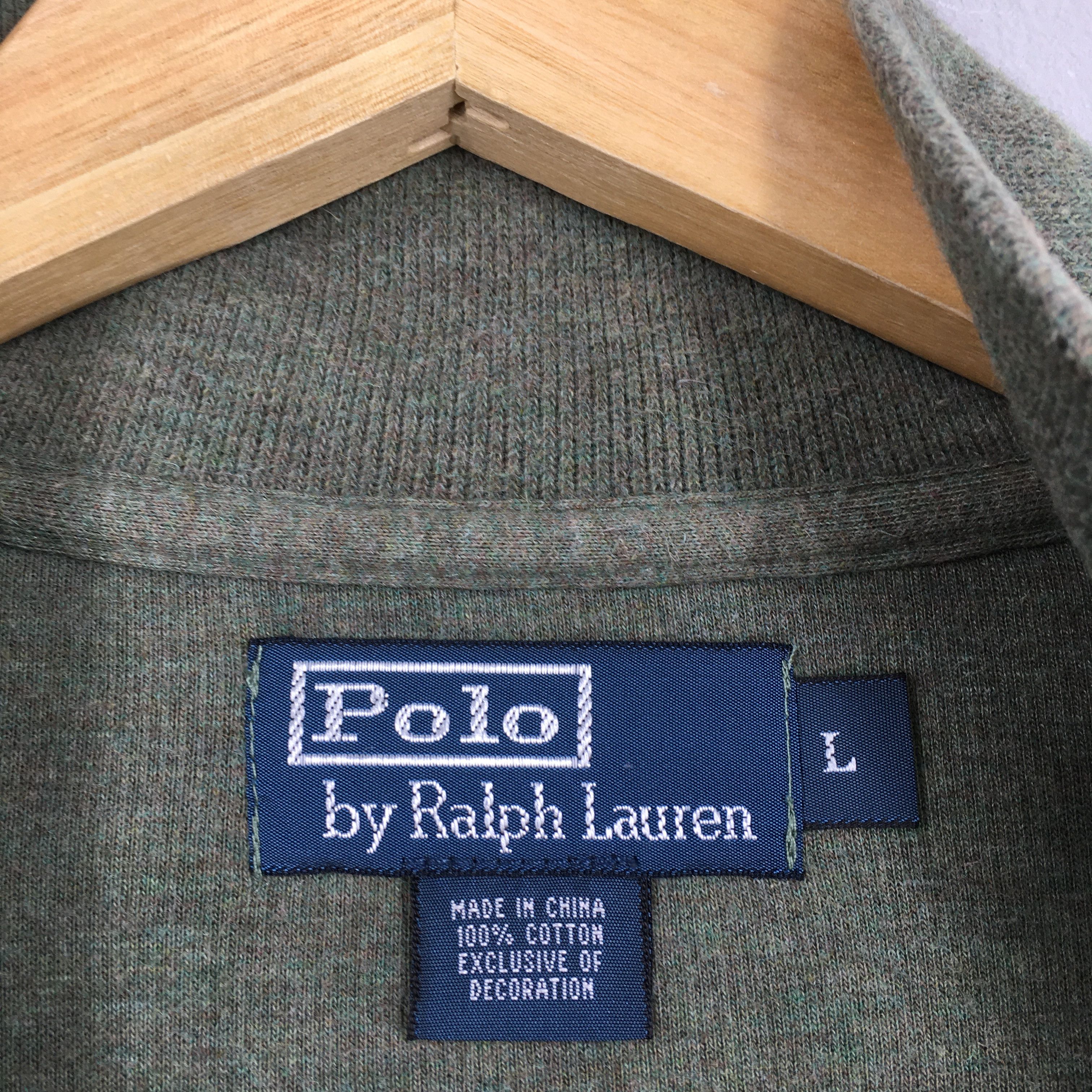 Polo Ralph Lauren × Ralph Lauren × Vintage Vintage Polo Ralph Lauren Green Half Zipper Sweater Large Size US L / EU 52-54 / 3 - 5 Thumbnail