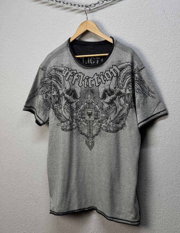 Affliction Affliction Vintage Reversible Double Skull T Shirt Size US XL / EU 56 / 4 - 1 Thumbnail