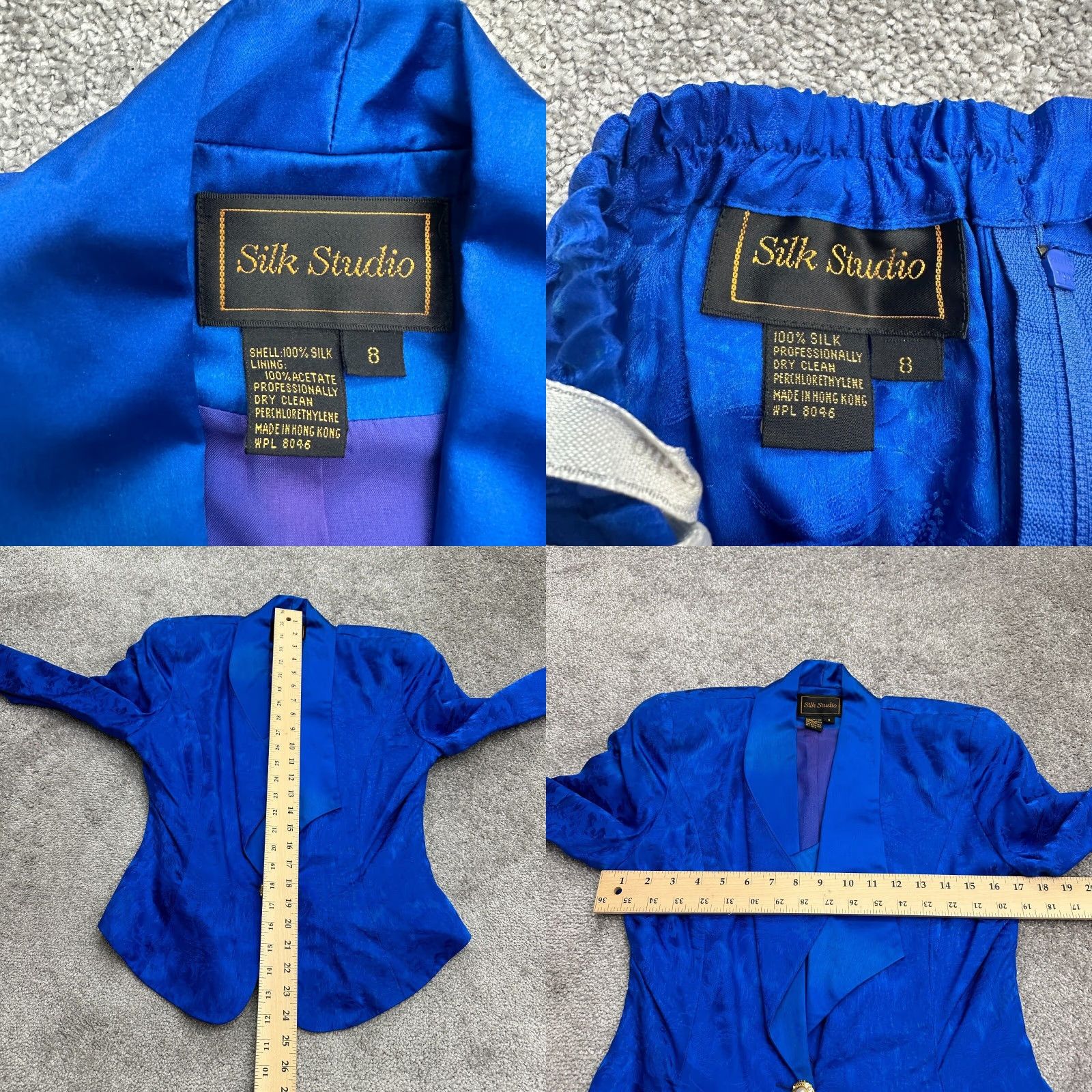 Vintage VINTAGE No Silk Studio Silk Skirt Suit Set Women 8 Royal Blue Floral Business Formal 2 Piece Jacket Skirt Blazer Set Womens Royal Blue Floral 8 Size 30" / US 8 / IT 44 - 8 Thumbnail