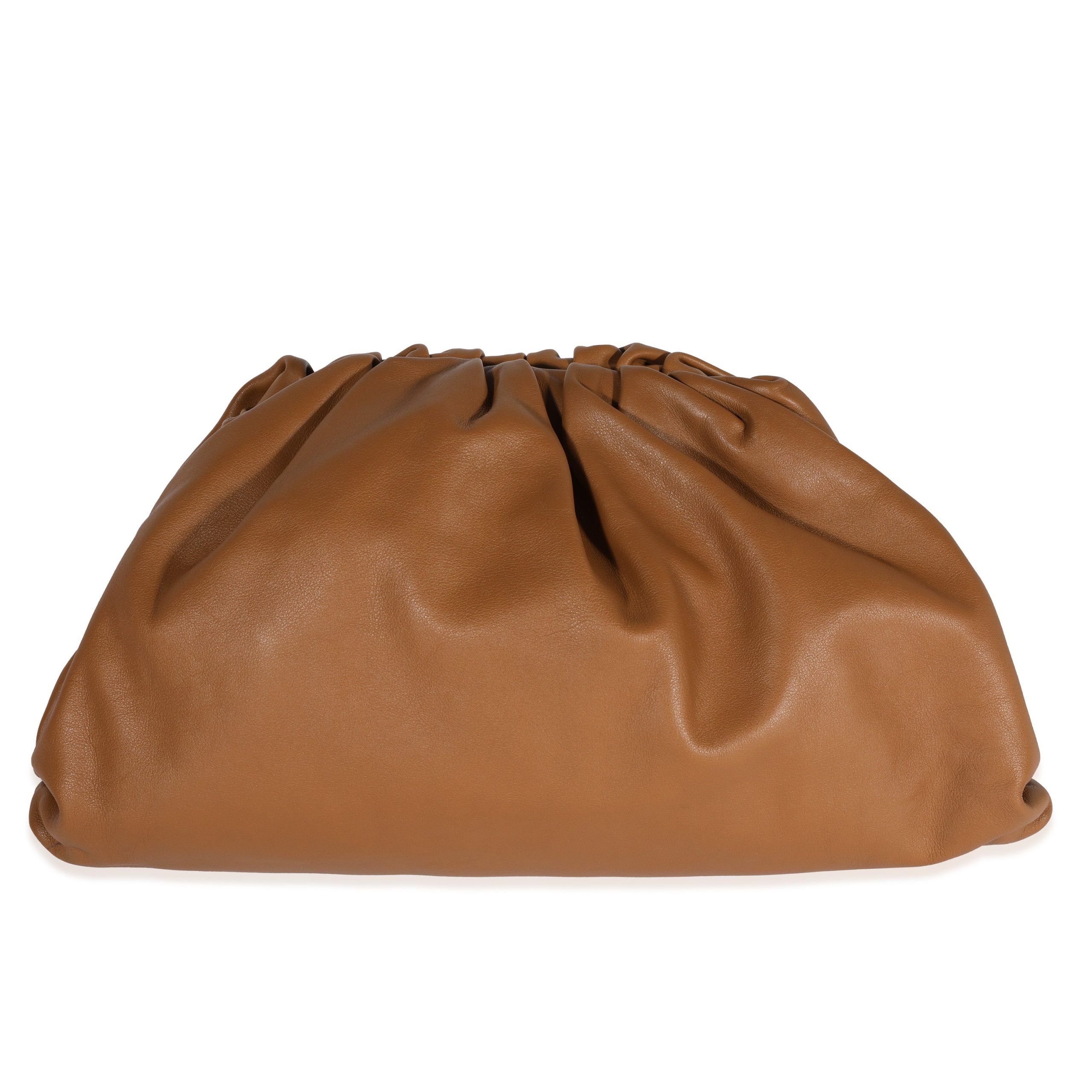 image of Bottega Veneta Teak Calfskin Pouch in Brown, Women's
