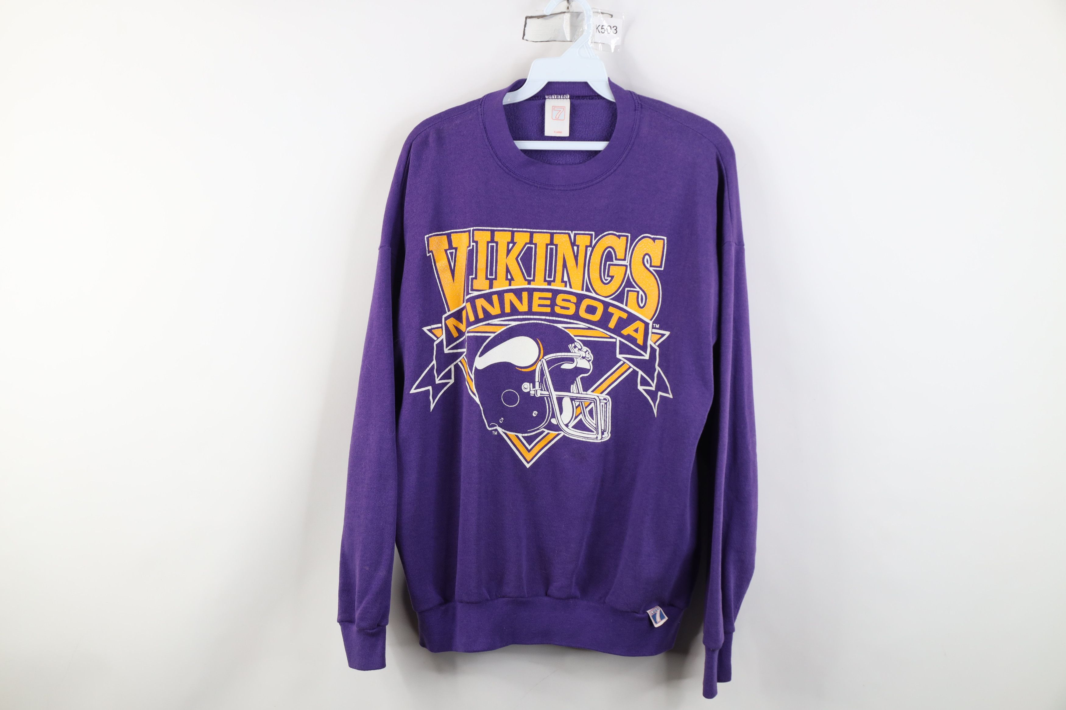 Vintage Vintage 90s Minnesota Vikings Crewneck Sweatshirt USA Size XL / US 12-14 / IT 48-50 - 1 Thumbnail