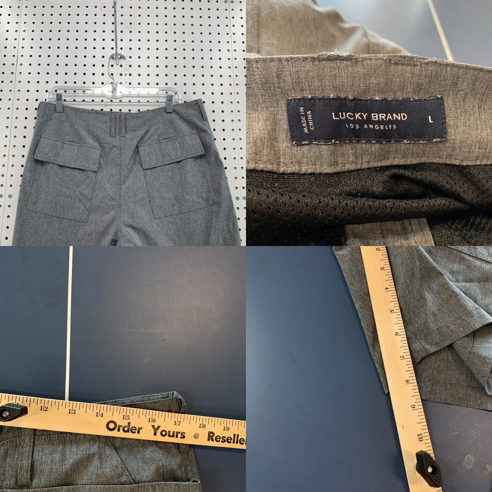 Lucky Brand VINTAGE Lucky Brand Shorts Chino Adult Large Gray 33x7 Classic Casual Mens Size US 33 - 8 Thumbnail