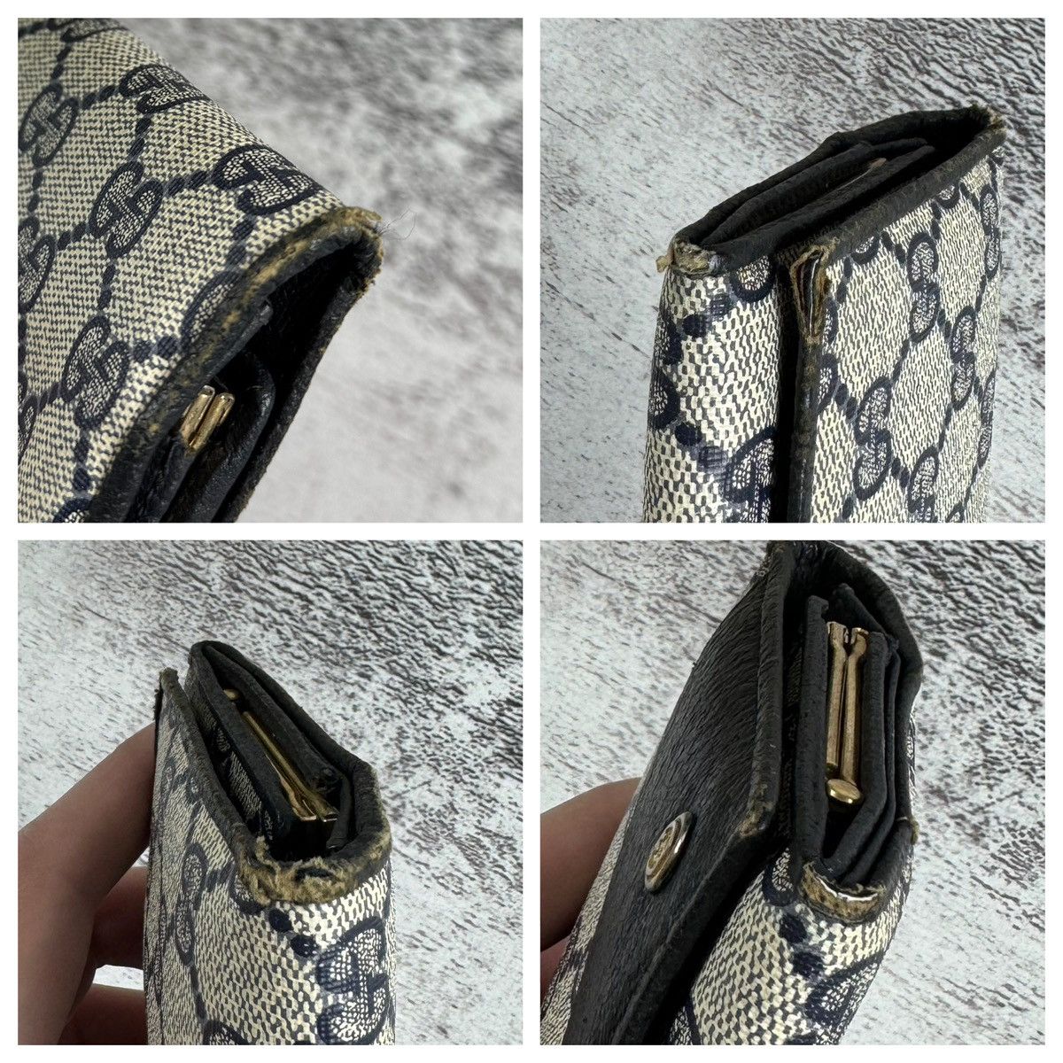 Gucci Gucci GG Canvas Made in Italy Beige Vintage Unisex Authentic Monogram Big Wallet Size ONE SIZE - 8 Thumbnail
