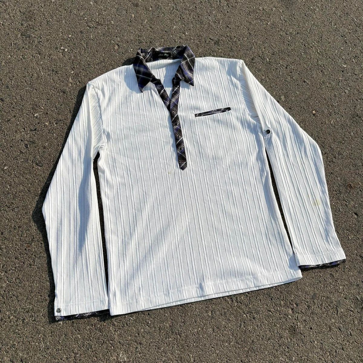 Japanese Brand ❌SOLD❌Mata Bene Ribbed Long Sleeve Layered Shirt Size US XXS / EU 40 - 1 Thumbnail