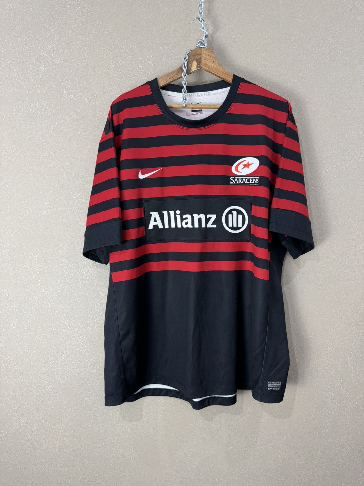 Nike Vintage Nike Saracens Rugby Jersey Tee Shirt Size US XXL / EU 58 / 5 - 1 Thumbnail