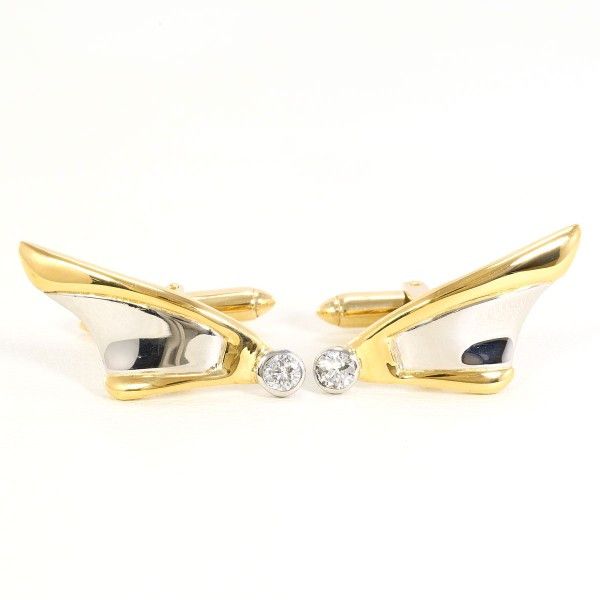 Other Other Pt900 Au750 14K YG Cufflinks Diamond Cufflinks Metal Cufflinks Size ONE SIZE - 1 Thumbnail