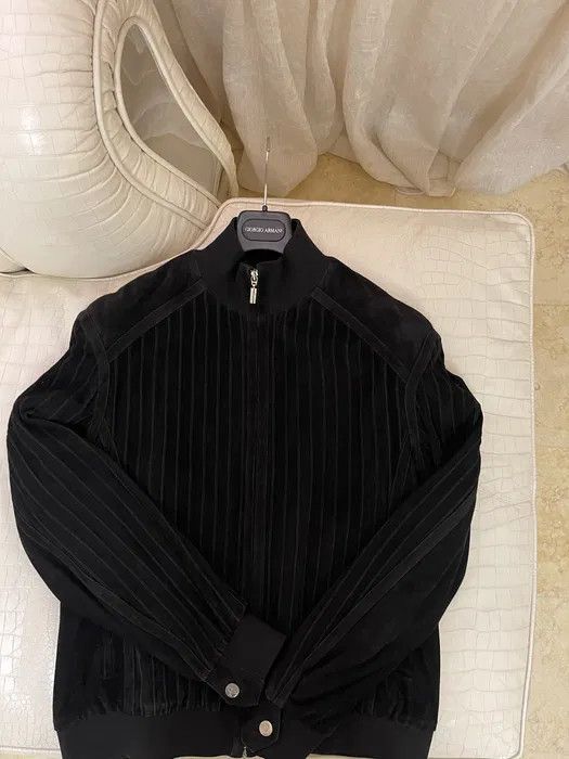 image of Men's Suede Brioni Jacket in Black (Size Large)