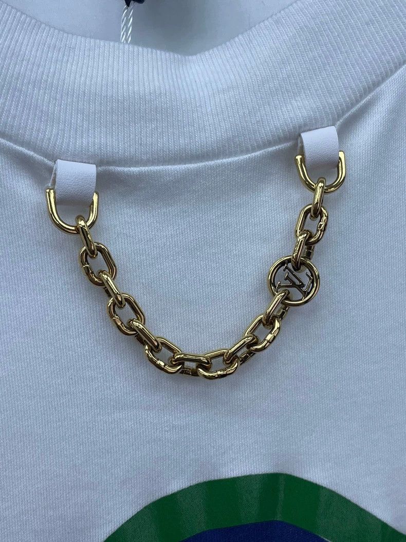 Louis Vuitton LOUIS VUITTON Chain 1854 Letter Short Sleeve Dress 2504-Nex Size L / US 10 / IT 46 - 4 Thumbnail