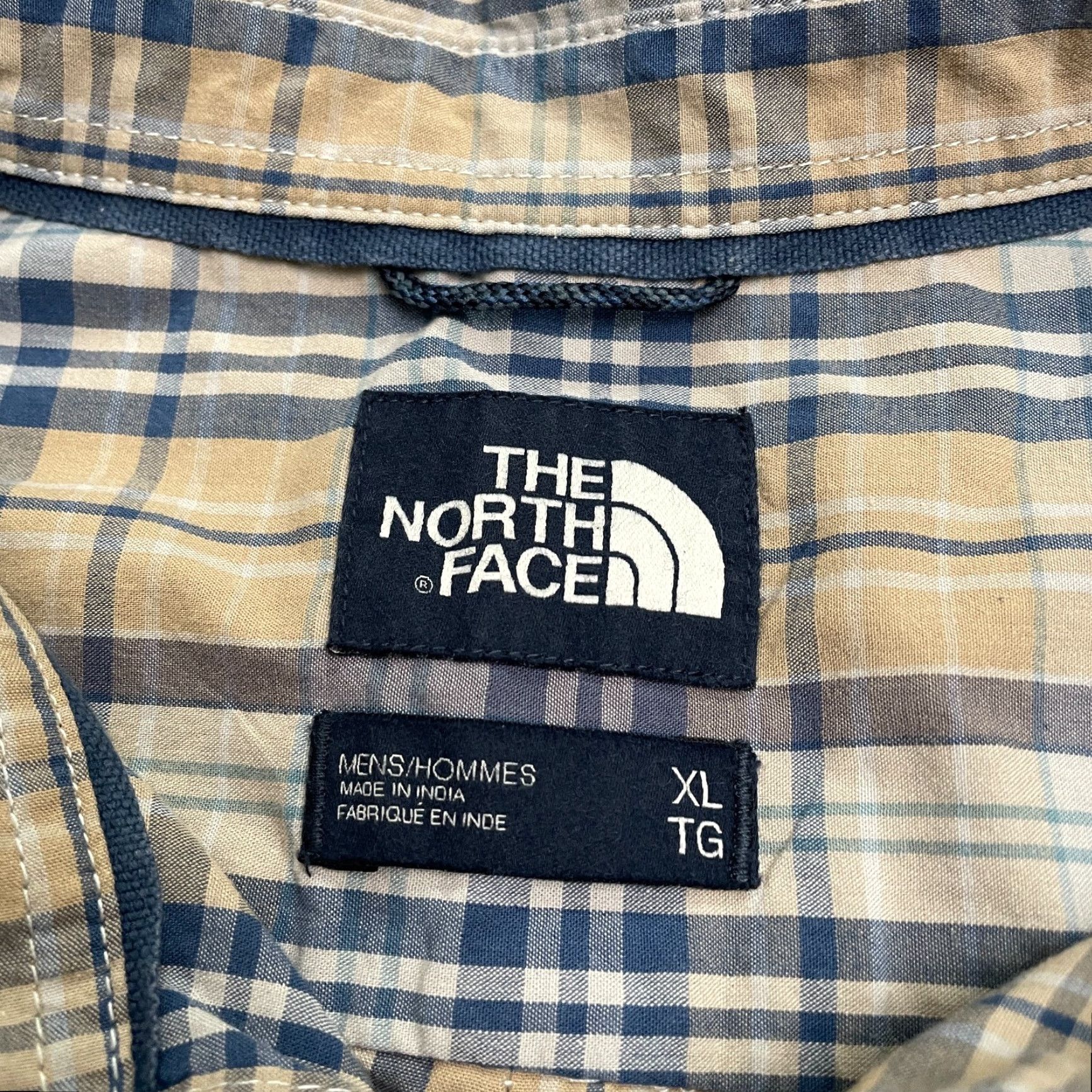 The North Face The North Face Plaid Shirt Mens XL Blue Brown Short Sleeve Casual Outdoor Top Size US XL / EU 56 / 4 - 5 Thumbnail