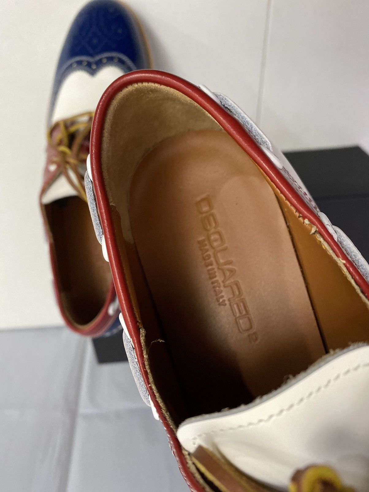 Dsquared2 Dsquared2 🇮🇹 R/W/B Leather Handmade Brogue Boat Shoes 9 NEW Size US 9 / EU 42 - 7 Thumbnail