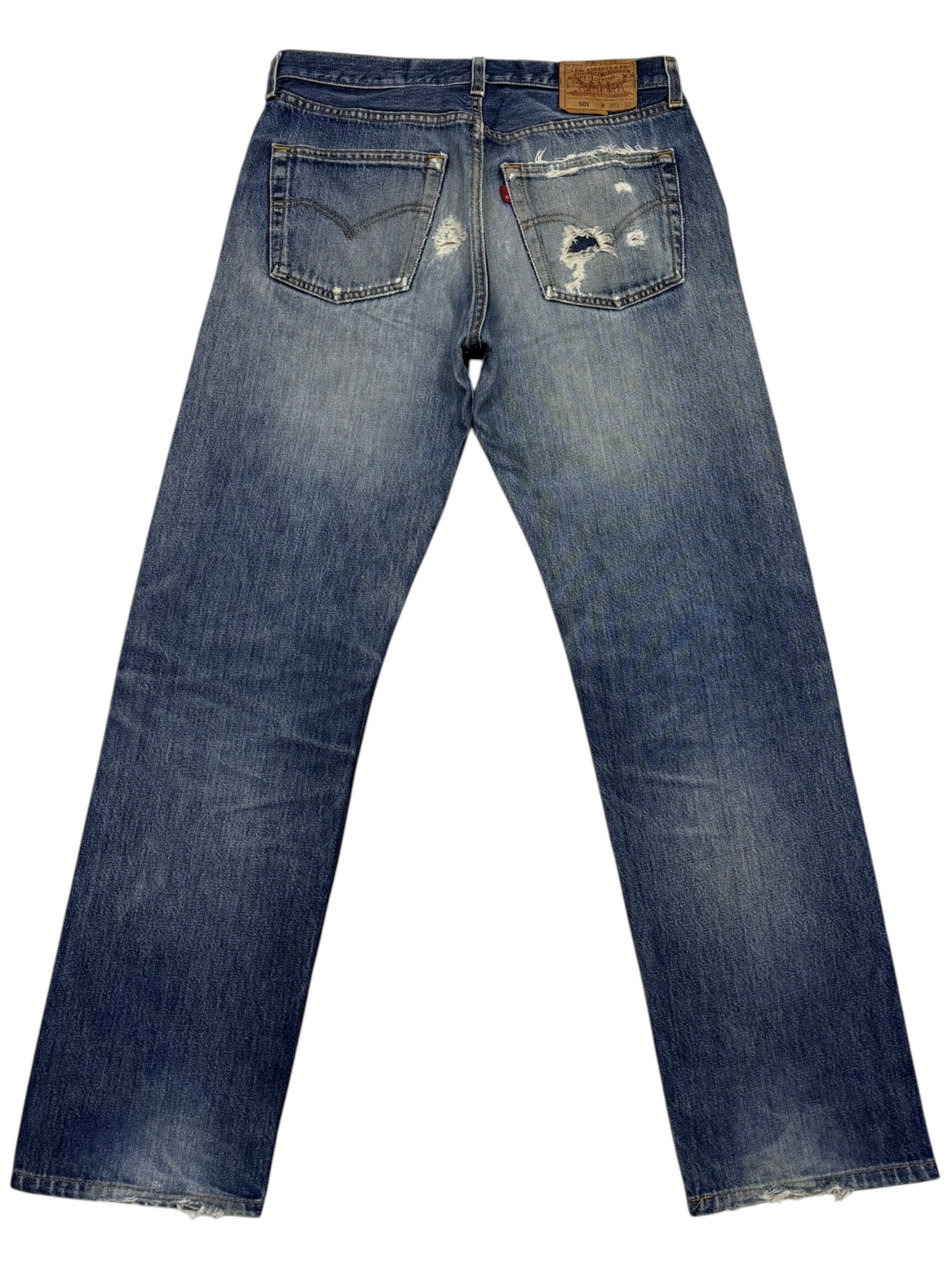 Kapital Vintage Levis 501 USA Distressed Denim Jeans Button 553 Size US 32 / EU 48 - 8 Thumbnail