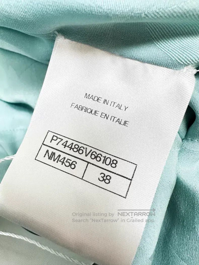 Chanel Chanel Lake blue silk satin diamond plaid drawstring long- Size XS / US 0-2 / IT 36-38 - 5 Thumbnail