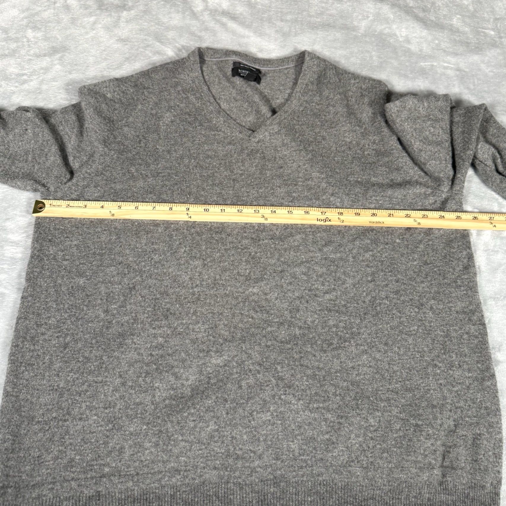 Nordstrom Nordstrom Italian Cashmere Sweater Mens 2XL V Neck Lightweight Preppy Knit Gray Size US XXL / EU 58 / 5 - 6 Thumbnail
