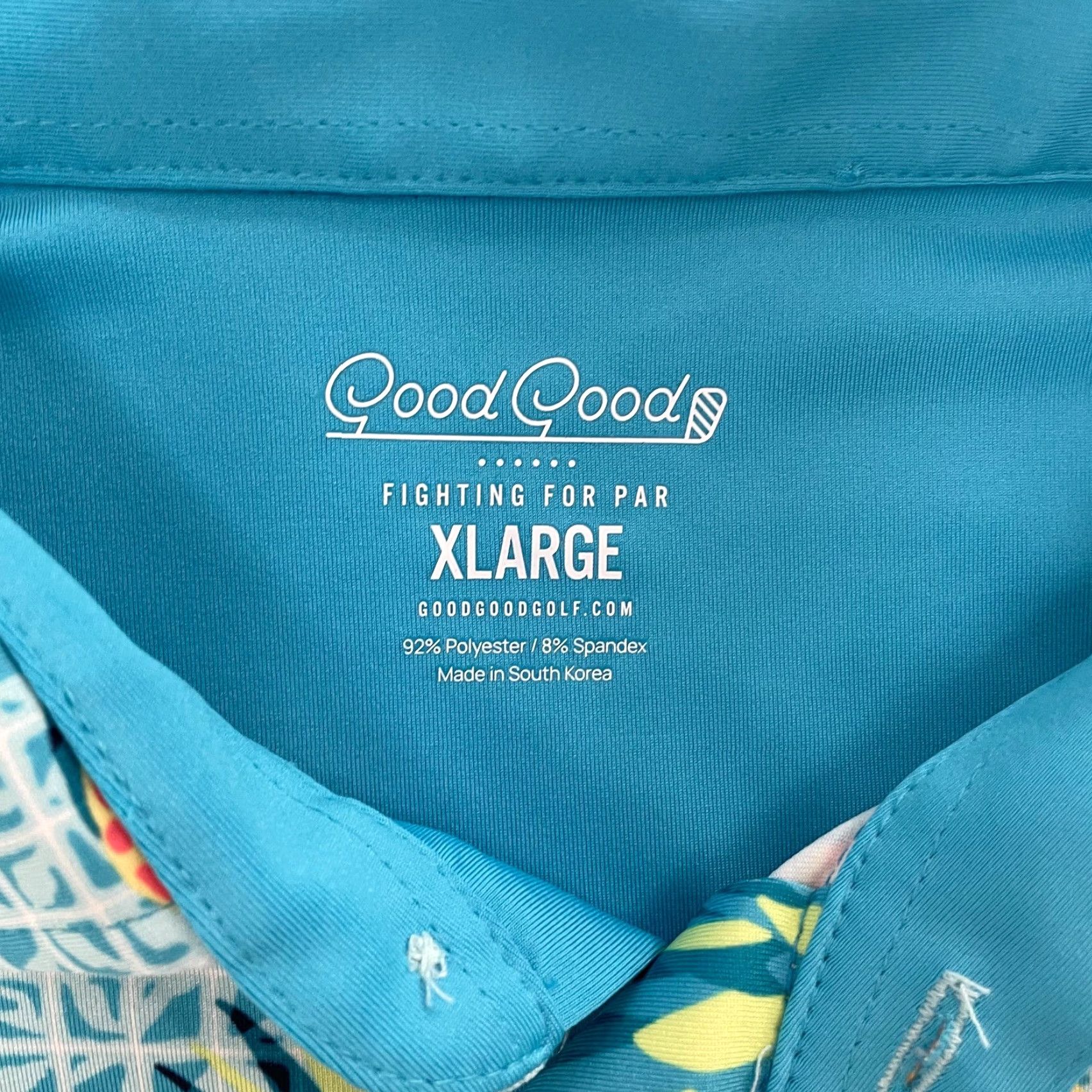 Vintage Good Good Polo Shirt Mens XL Blue Pineapple Geometric Hawaiian Performance Golf Shirt Size US XL / EU 56 / 4 - 6 Thumbnail