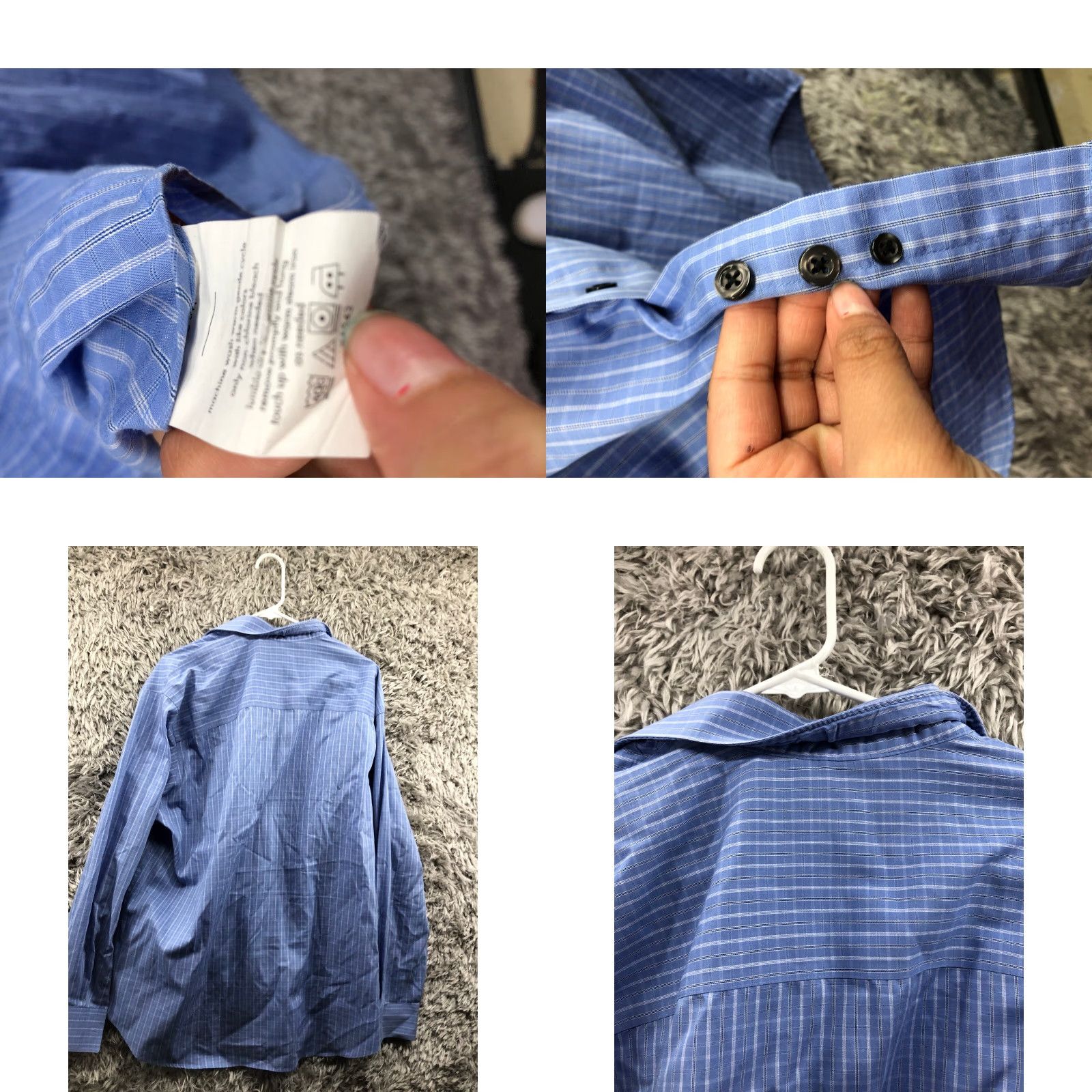 Kenneth Cole Kenneth Cole Shirt XL Mens Blue Plaid Long Sleeve Button-Up Spread Collar Casual All Seasons Size US XL / EU 56 / 4 - 8 Thumbnail