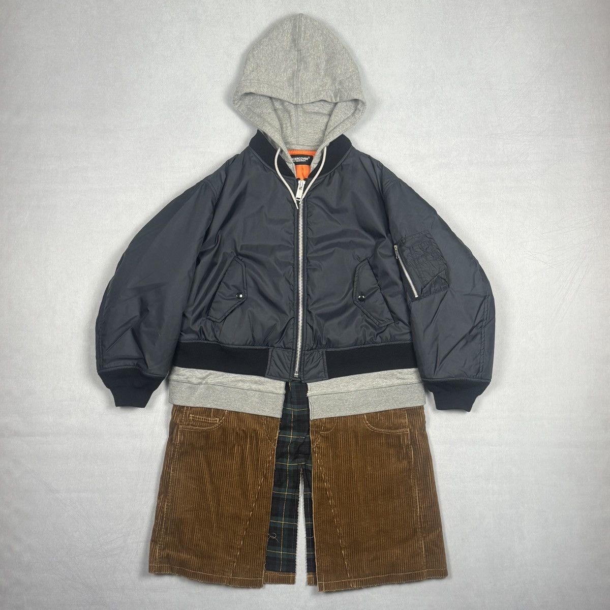 FW18 MA-1 Layered Hooded Bomber Jacket