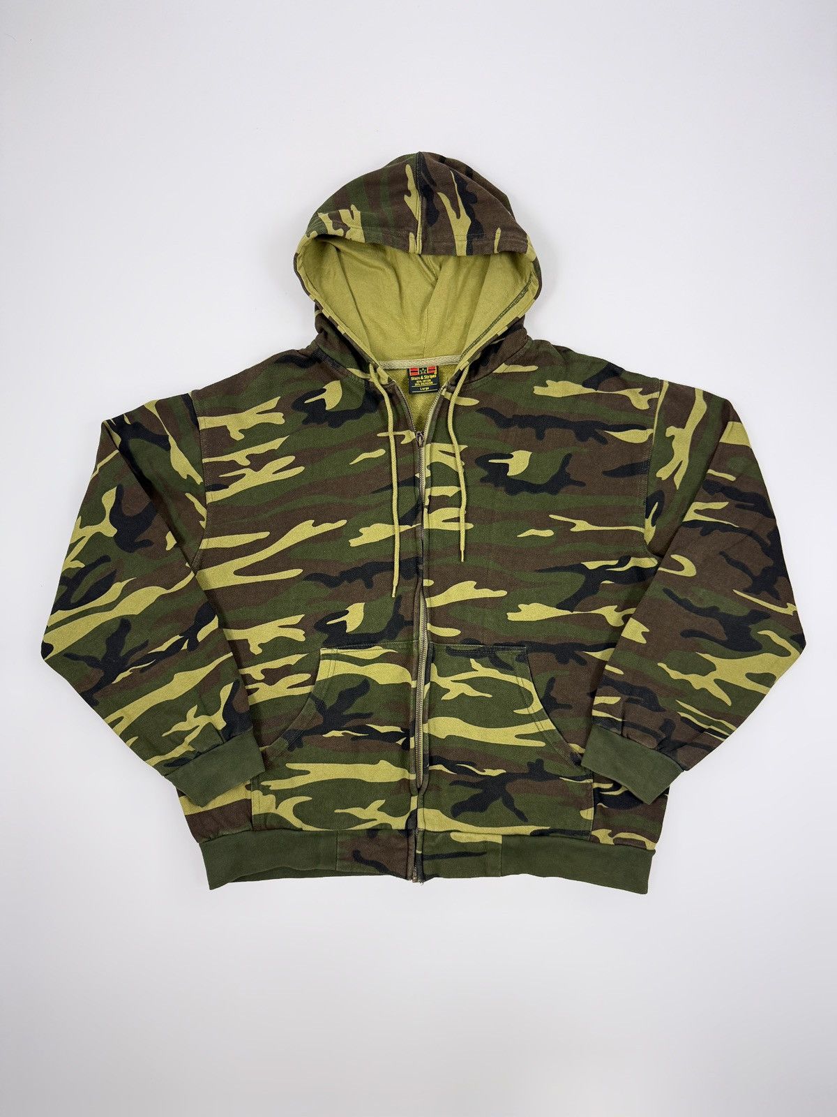 Vintage Y2K Vintage Stars&Stripes Woodland Camo Boxy Zip Hoodie M-L Size US L / EU 52-54 / 3 - 1 Thumbnail