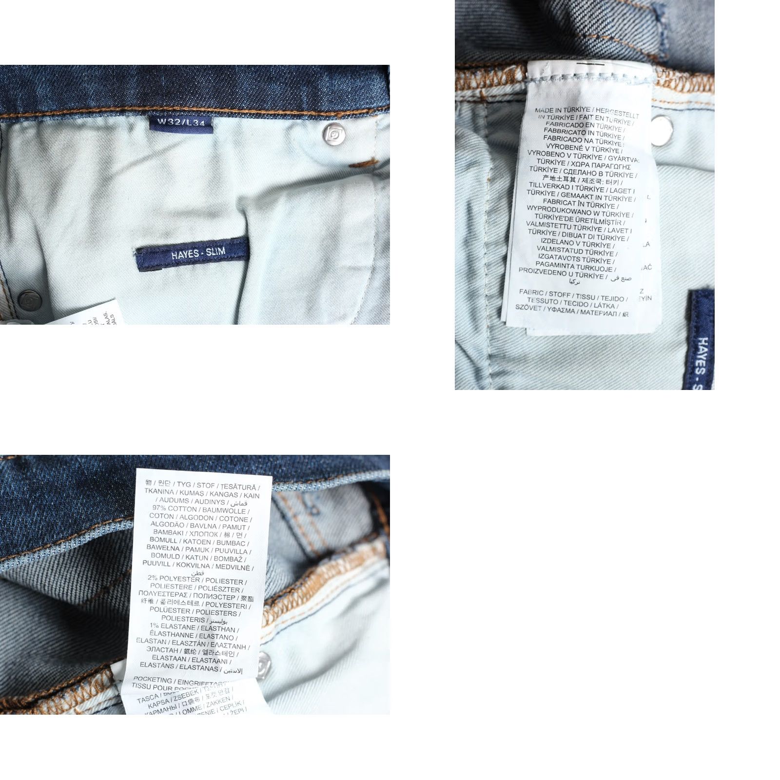 Gant GANT HAYES Slim Stretch Jeans Men 32/34 Blue Regular 5-Pocket Denim Stretch Size US 32 / EU 48 - 8 Thumbnail