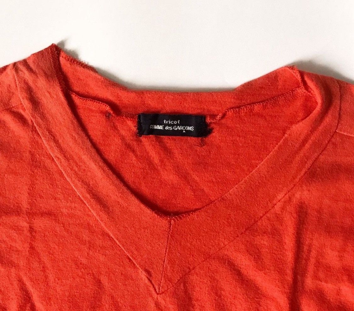 Comme des Garcons Vintage tricot cdg AD94 orange flowy vneck tee Size US S / EU 44-46 / 1 - 5 Thumbnail