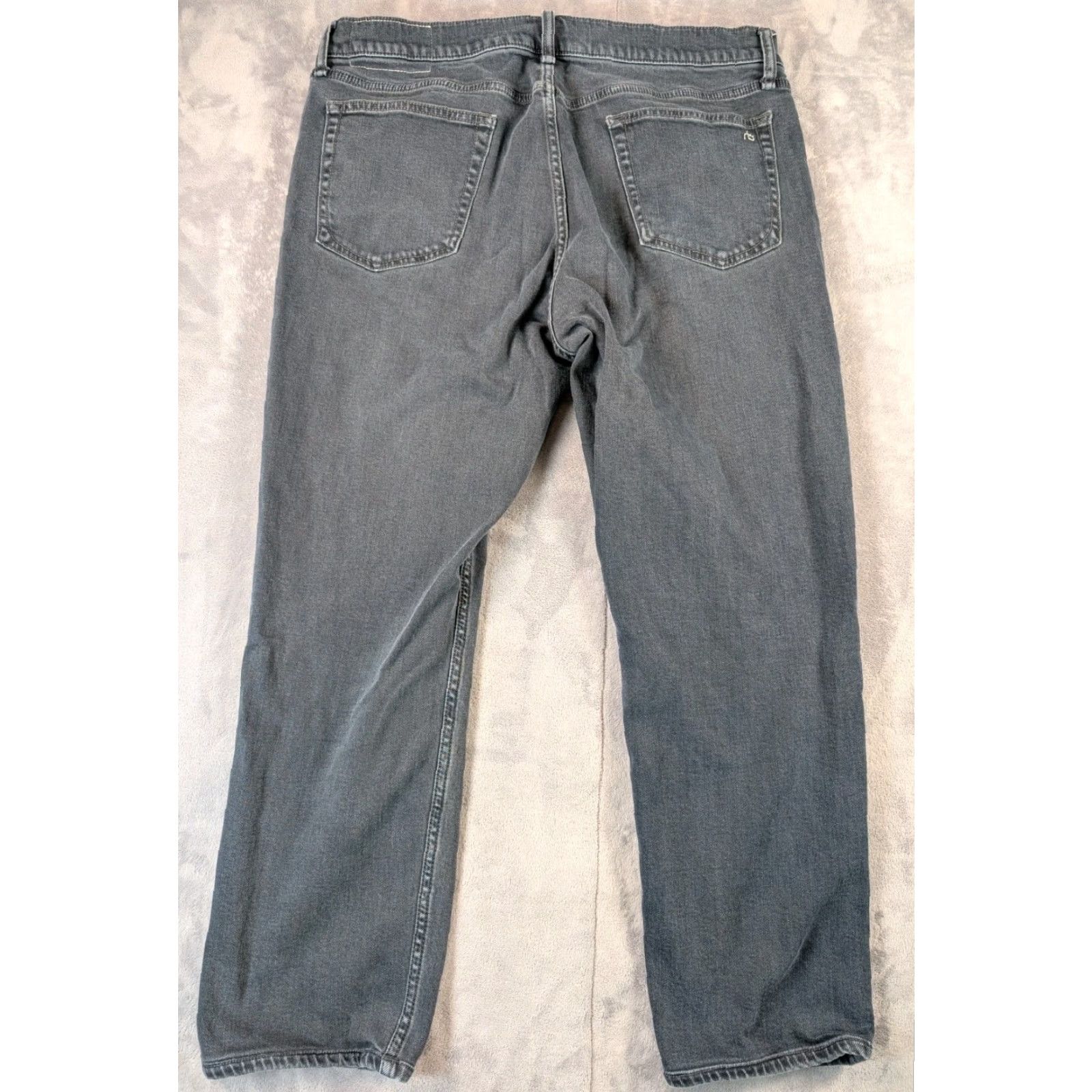 Rag & Bone rag & bone Fit 2 Slim Fit Jeans Mens 36x28 Gray Denim Straight 5-Pocket Stretch Leather Logo Renegade 36 Mens Regular Jeans Size US 36 / EU 52 - 5 Thumbnail
