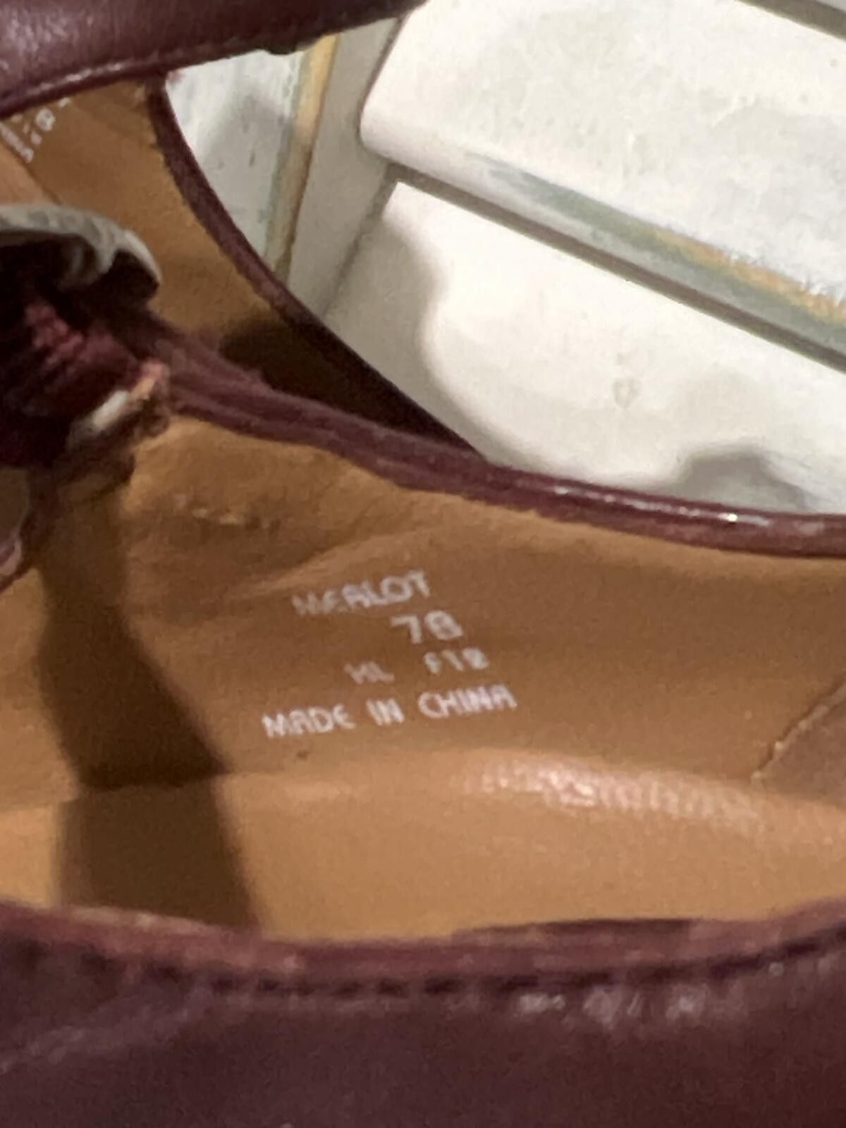 Other Earthies Shipley Merlot Leather Mary Jane Heels Size 7.5 Size US 7 / IT 37 - 3 Thumbnail