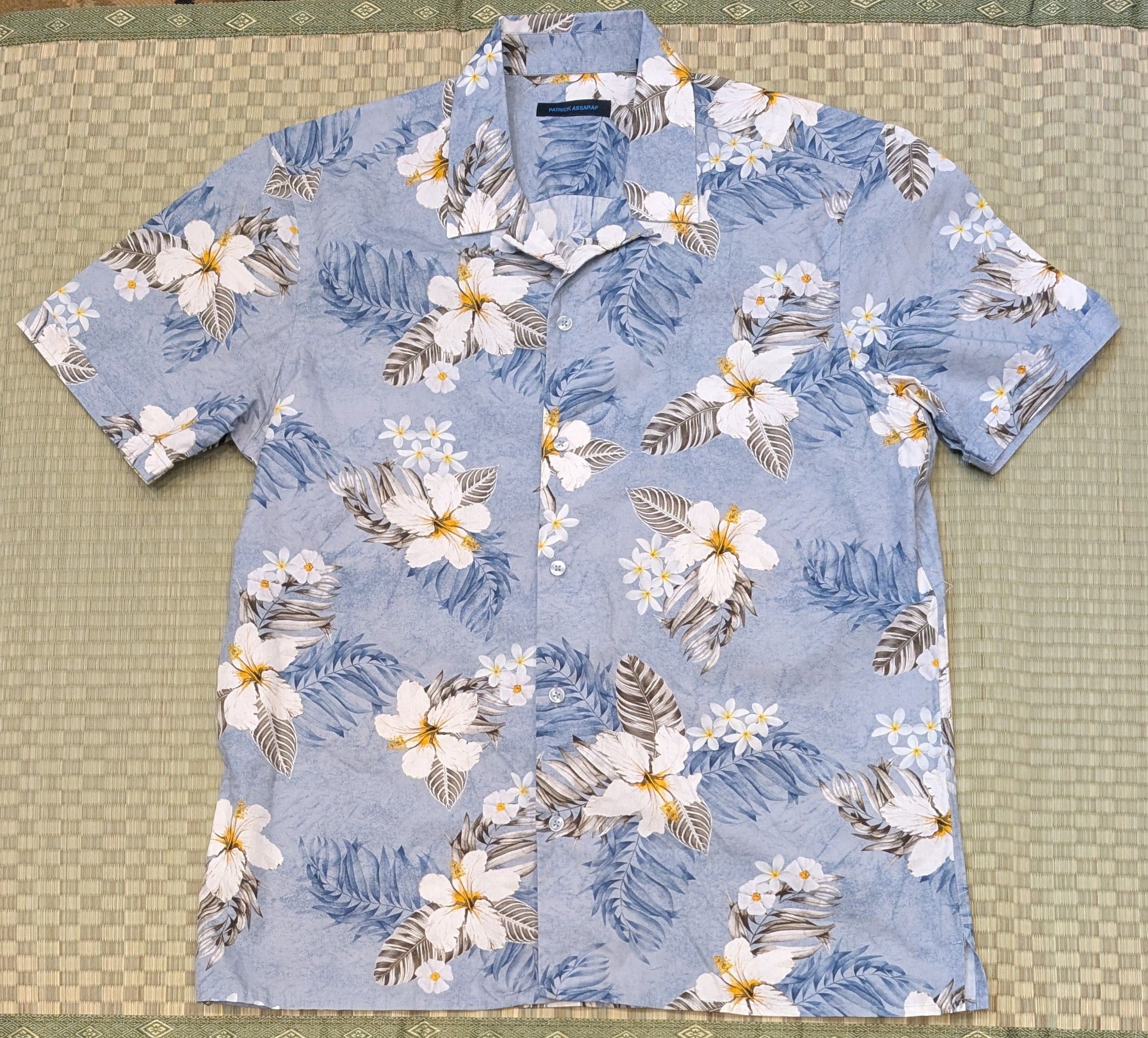 PATRICK ASSARAF Patrick Assaraf Sky Blue Floral Camp Shirt Made in Romania Size US L / EU 52-54 / 3 - 1 Thumbnail