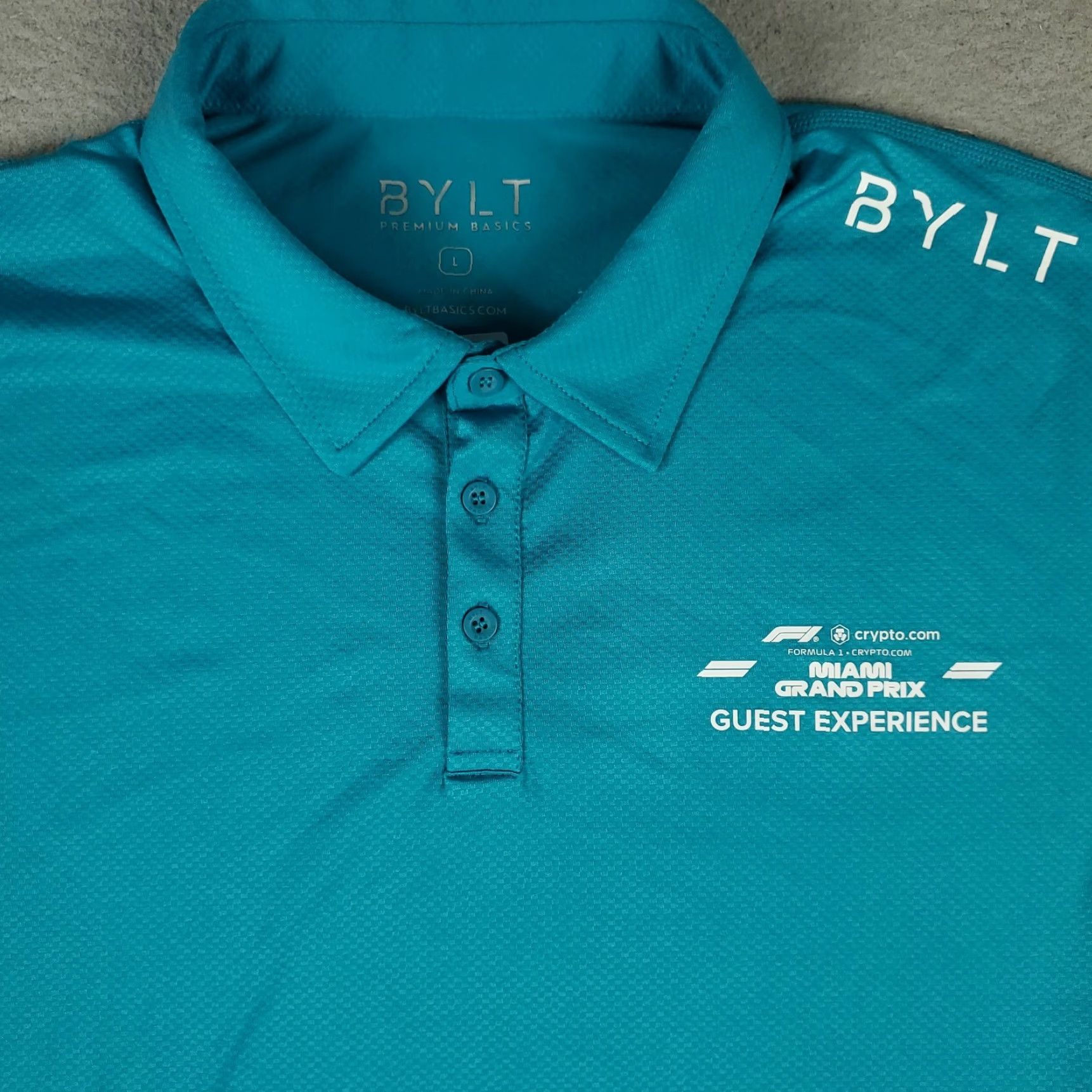 Vintage BYLT Polo Shirt Mens L Blue Miami Grand Prix Drop Short Sleeve Polo Shirt Mens L Blue Miami Grand Prix Logo Sports Size US L / EU 52-54 / 3 - 2 Thumbnail