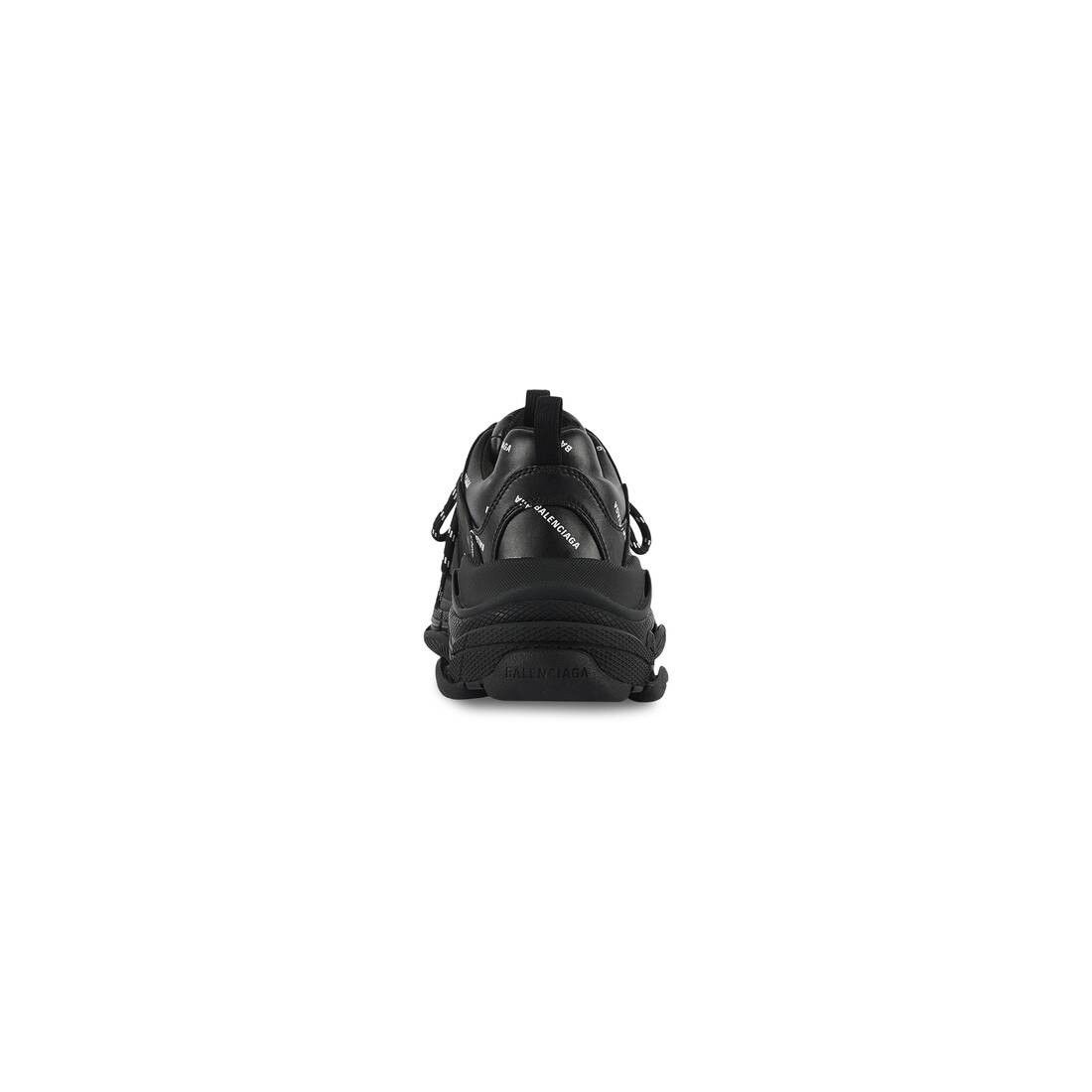 Balenciaga o1srvl11e0225 Triple S Sneakers Allover Logo in Black Size US 12 / EU 45 - 3 Thumbnail