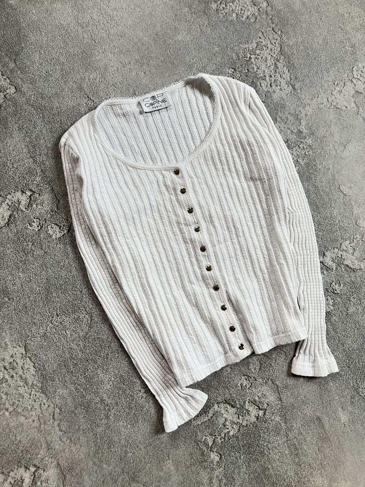 Cop Copine Vintage Cop Copine Button Cardigan Jumper Ruffle Sweater 2 Size XS / US 0-2 / IT 36-38 - 2 Thumbnail