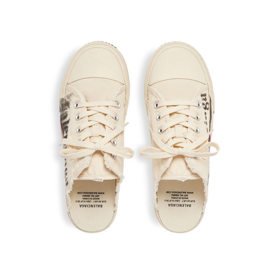 Balenciaga o1s1rm0725 Paris Mules in Beige Size US 6 / IT 36 - 4 Thumbnail