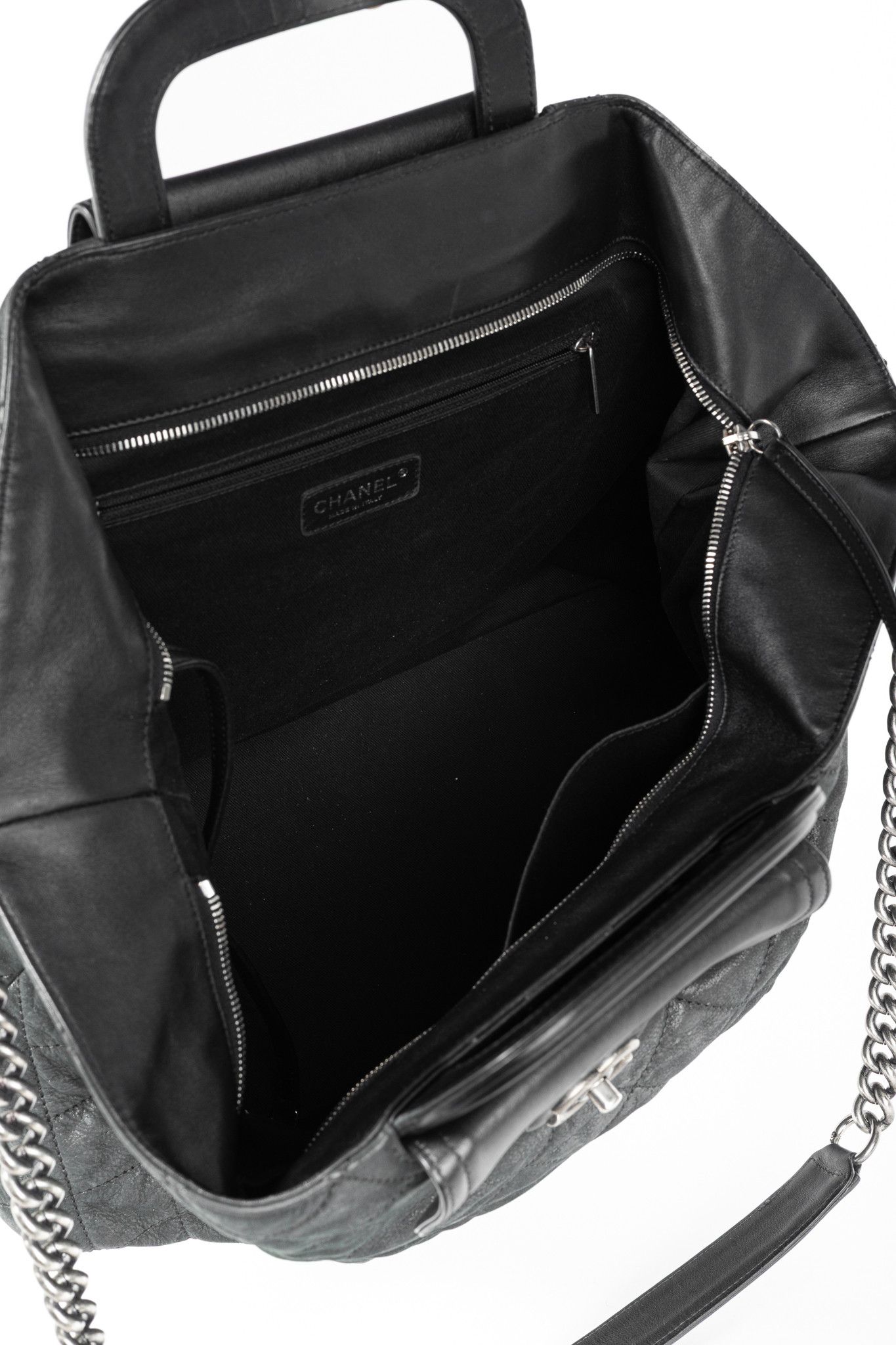 Chanel In-The-Mix Black Iridescent Calfskin Quilted Tote