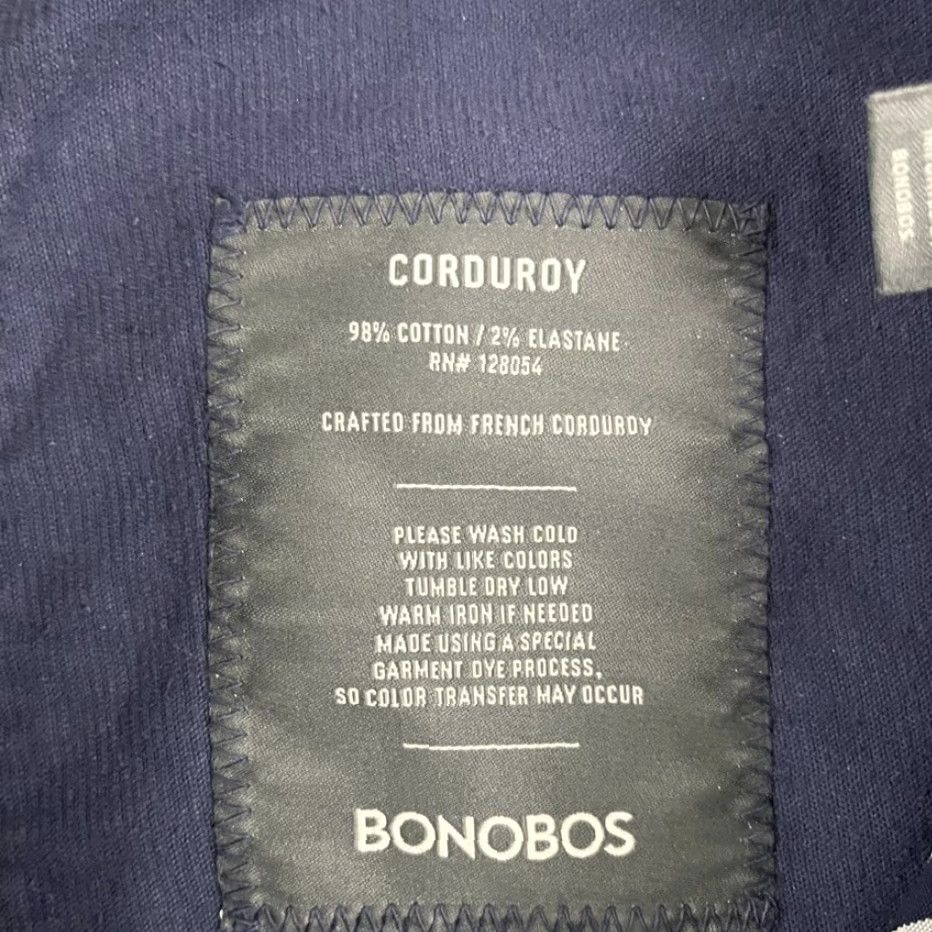 Bonobos VINTAGE Bonobos Men's Chino Pants 34 x 33 Blue French Corduroy Straight Leg Casual Office Travel Size US 34 / EU 50 - 3 Thumbnail