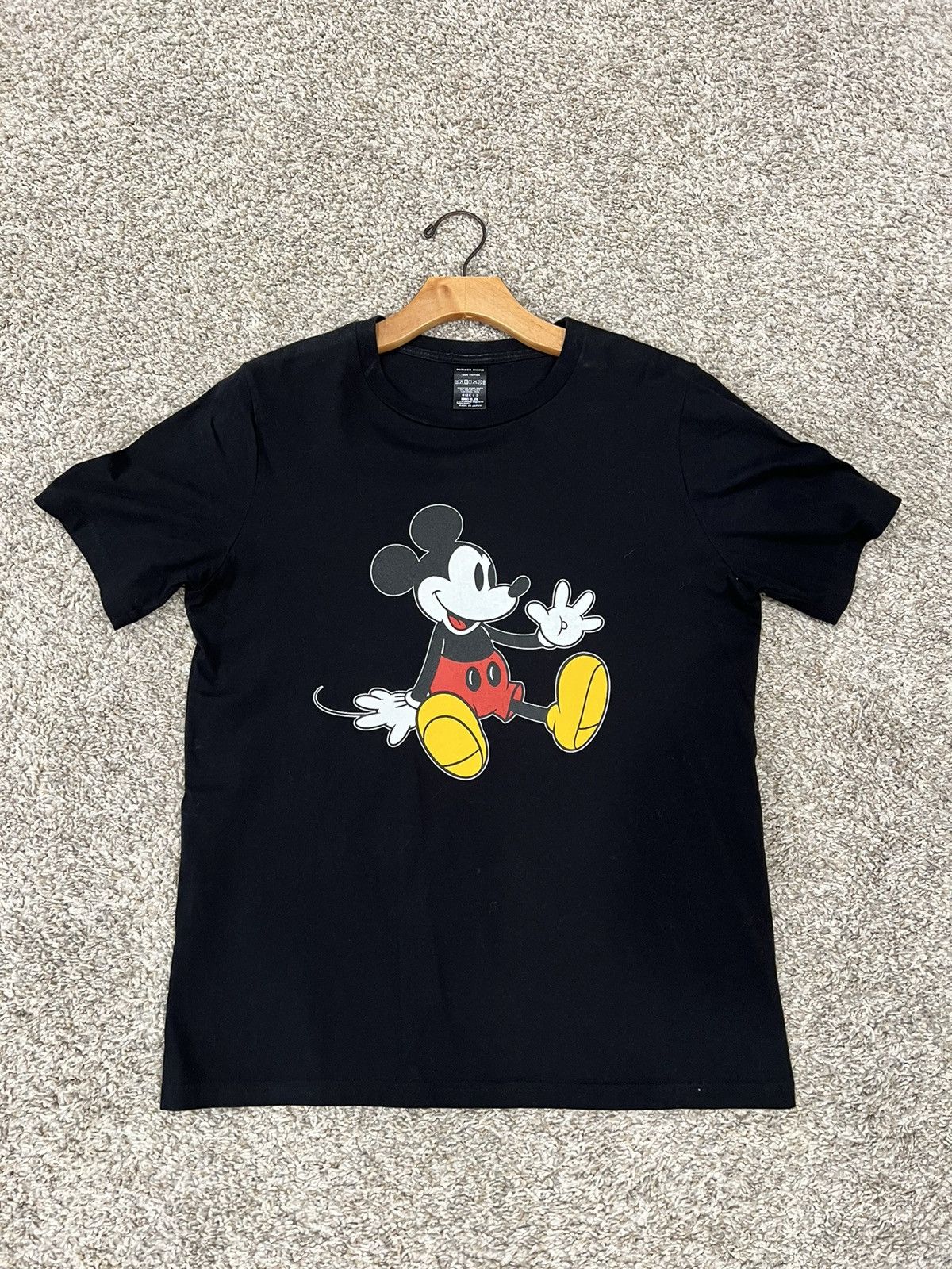 image of Disney x Number N Ine Number Nine Mickey Mouse Shirt in Black, Men's (Size Large)