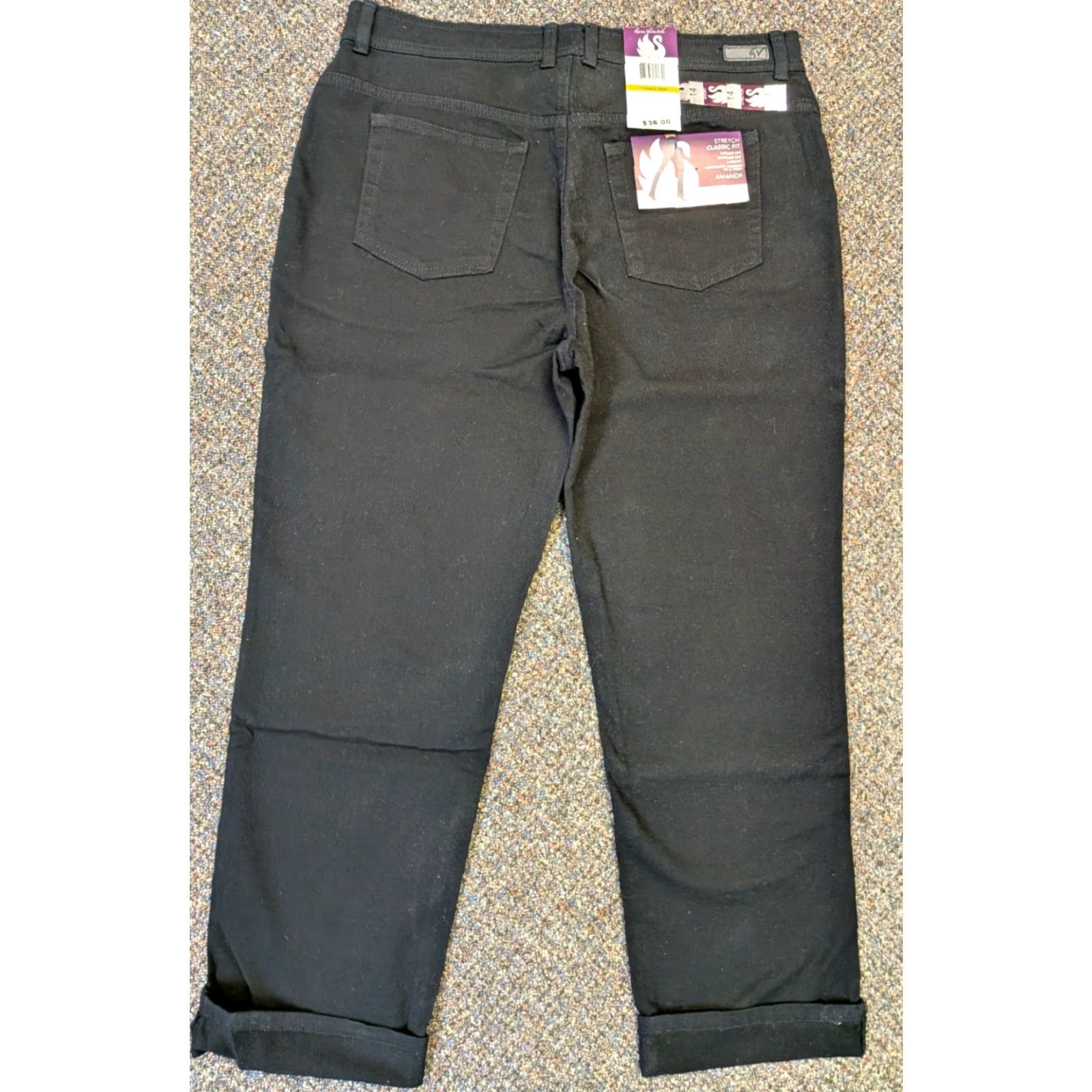 Gloria Vanderbilt Gloria Vanderbilt Amanda NWT Classic Fit 14 Stretch Short Womens Black Jeans Size 36" / US 14 / IT 50 - 7 Thumbnail