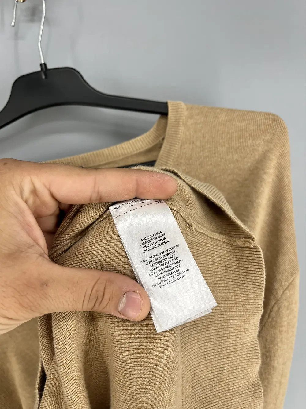 Polo Ralph Lauren Vintage Polo Ralph Lauren V-Neck Sweater 90s beige Size US XL / EU 56 / 4 - 8 Thumbnail