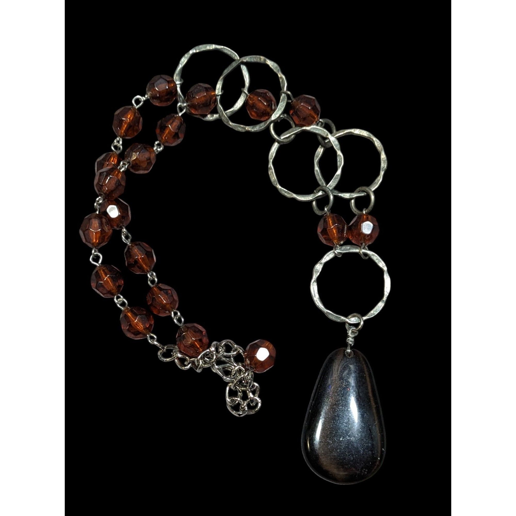 Other Retro Brown Beaded Rustic Teardrop Necklace Size ONE SIZE - 1 Thumbnail