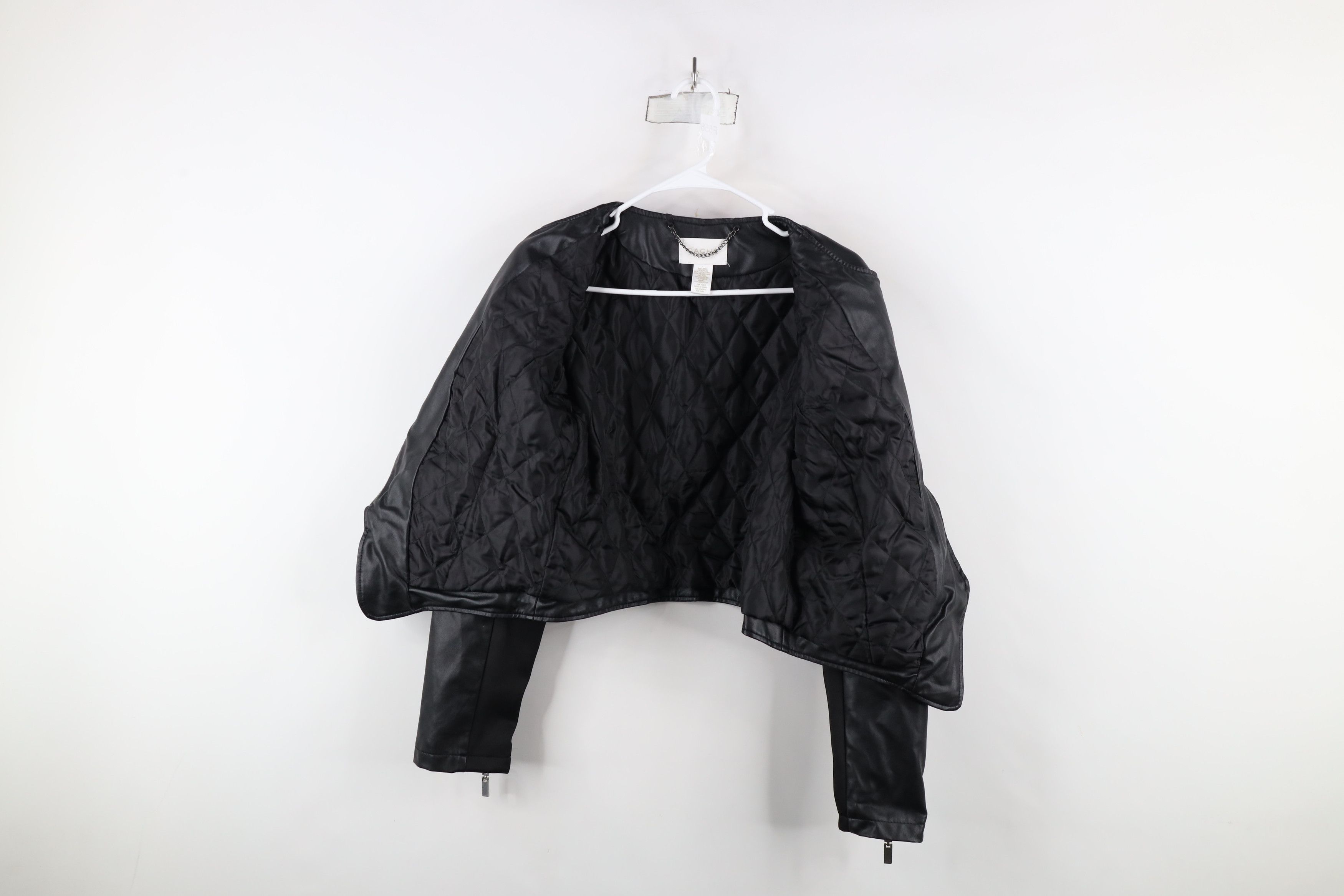 Vintage Vintage Cache Asymmetrical Zip Cropped Motorcycle Jacket Size L / US 10 / IT 46 - 10 Thumbnail