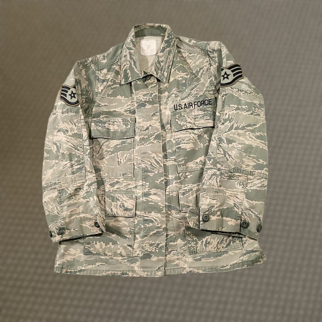 Vintage VINTAGE US Air Force Fatigues Shirt 6S Green Tiger Strip Camo Work Hunting Outdoor Mens Size US S / EU 44-46 / 1 - 1 Thumbnail