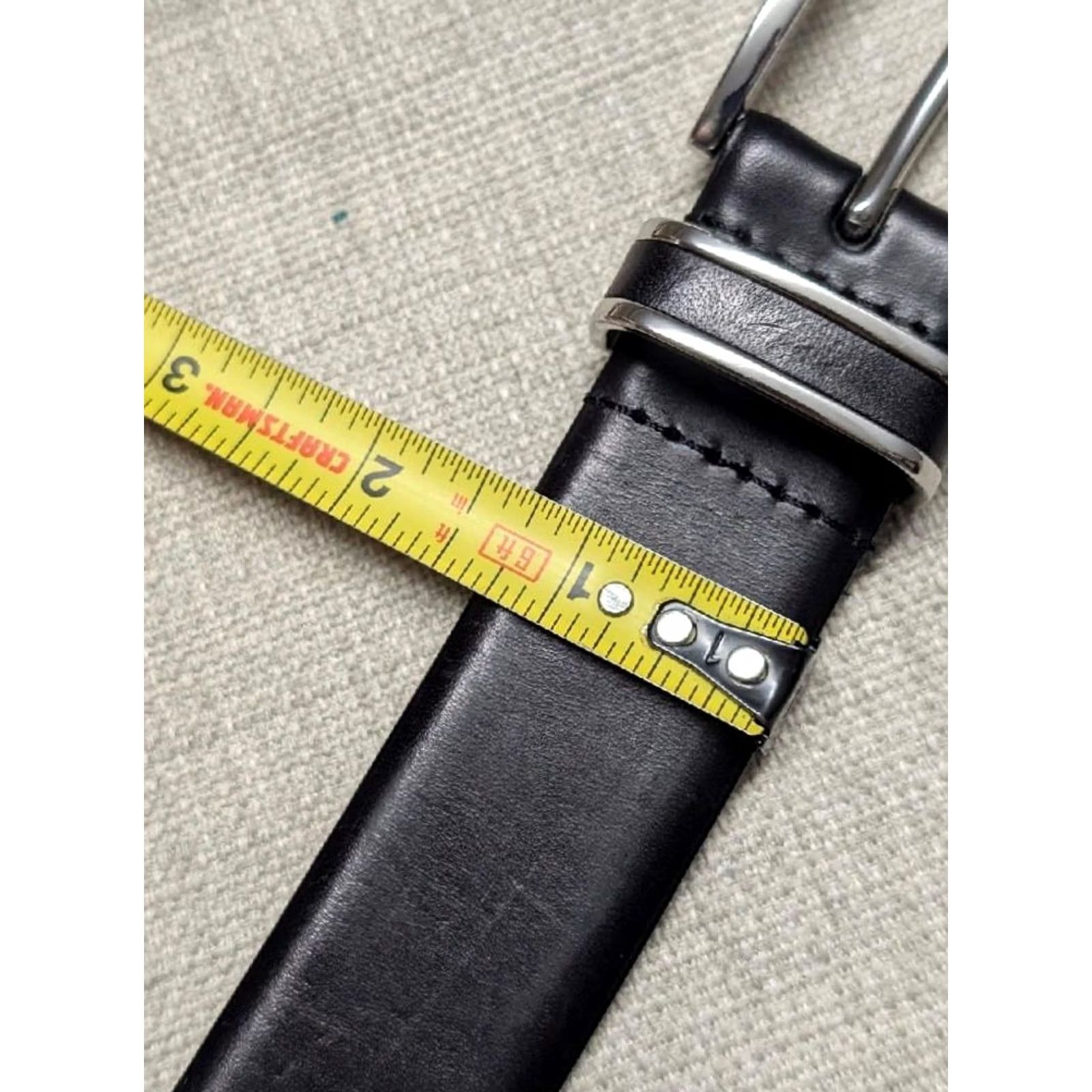 Nordstrom VINTAGE Nordstrom black leather 44 dress belt Men Size 44 - 6 Thumbnail
