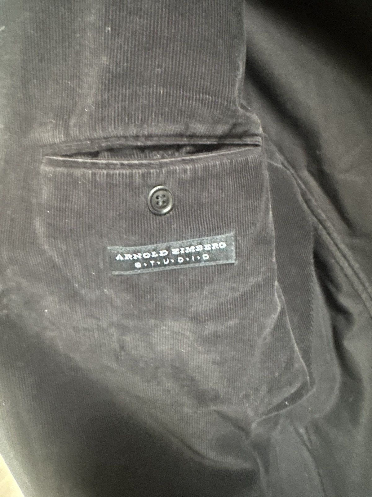 Arnold Zimberg Italian Luxury Black Corduroy Blazer Arnold Zinberg – XL Size 48R - 3 Thumbnail